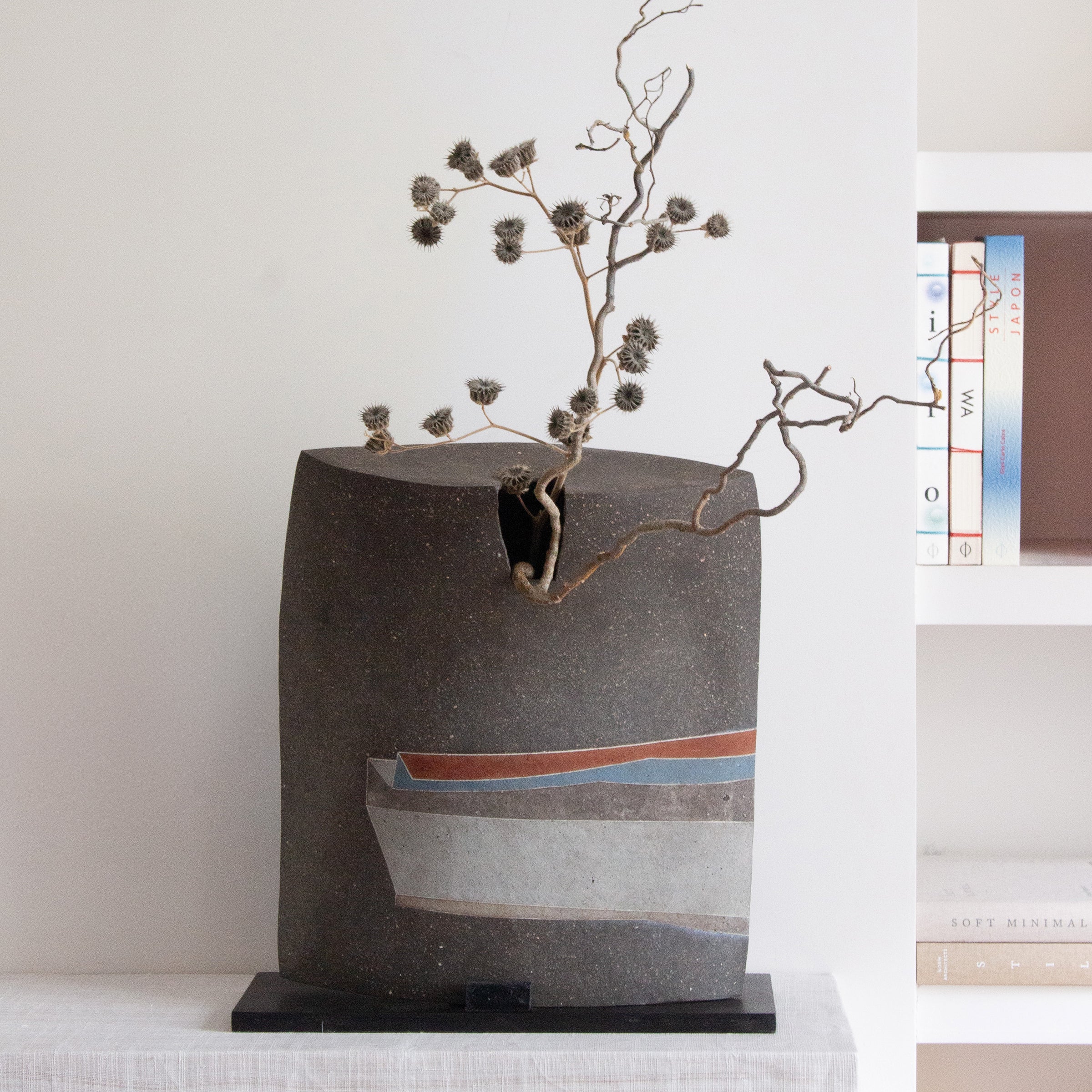 Grand vase-sculpture wabi sabi de Kazuhiko Sato