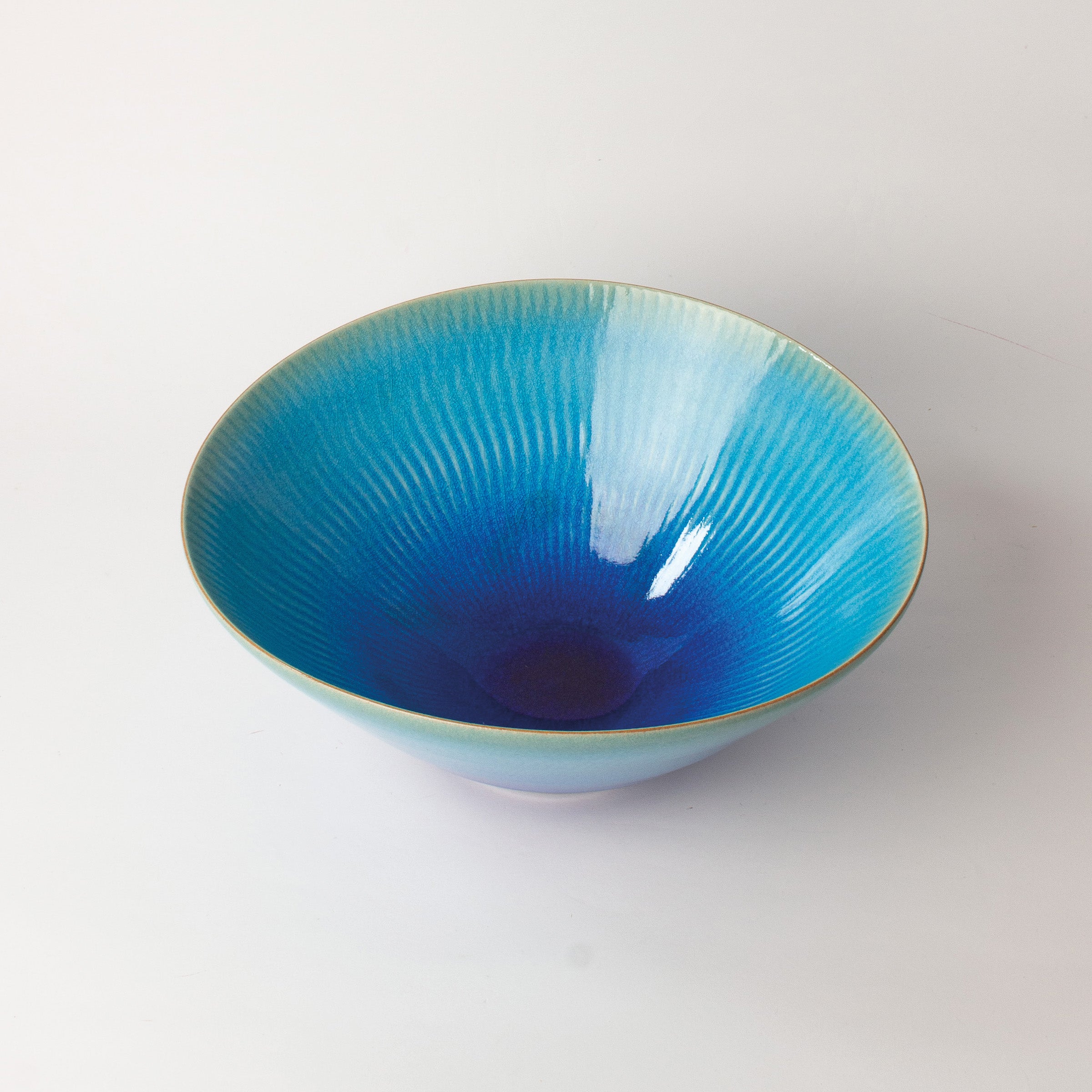 Hekiyu porcelain and blue glaze vessel - vase by Yoshiro Kimura