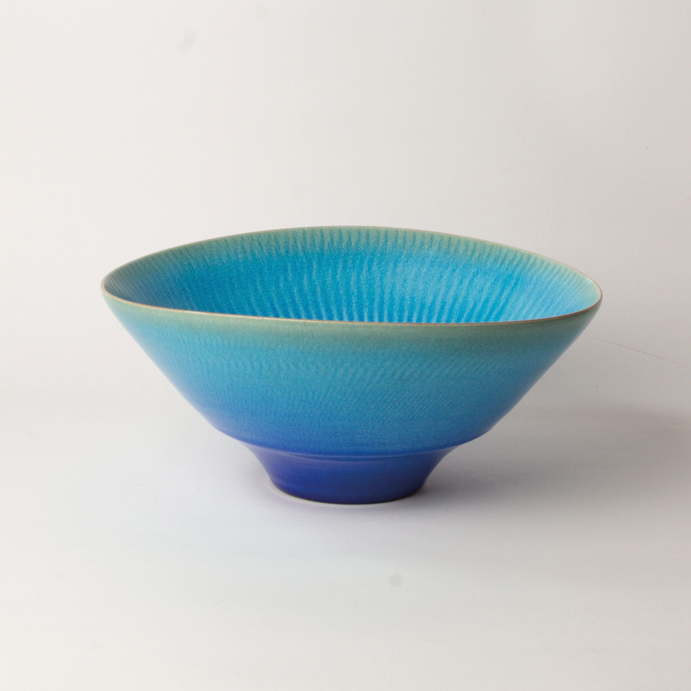 Hekiyu porcelain and blue glaze vessel - vase by Yoshiro Kimura