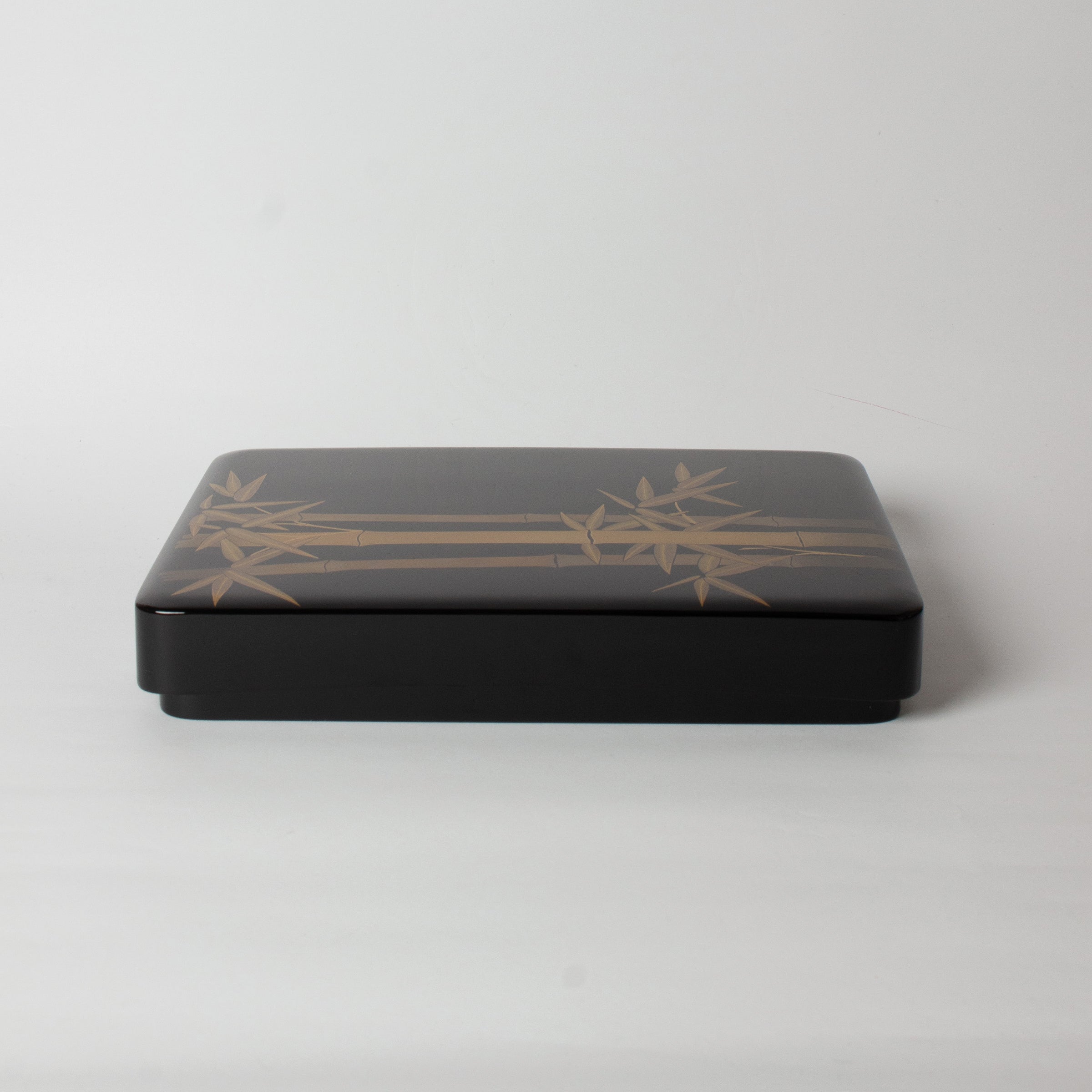 Suzuribako en laque urushi japonaise de Wajima – décor de bambous en maki-e d’or