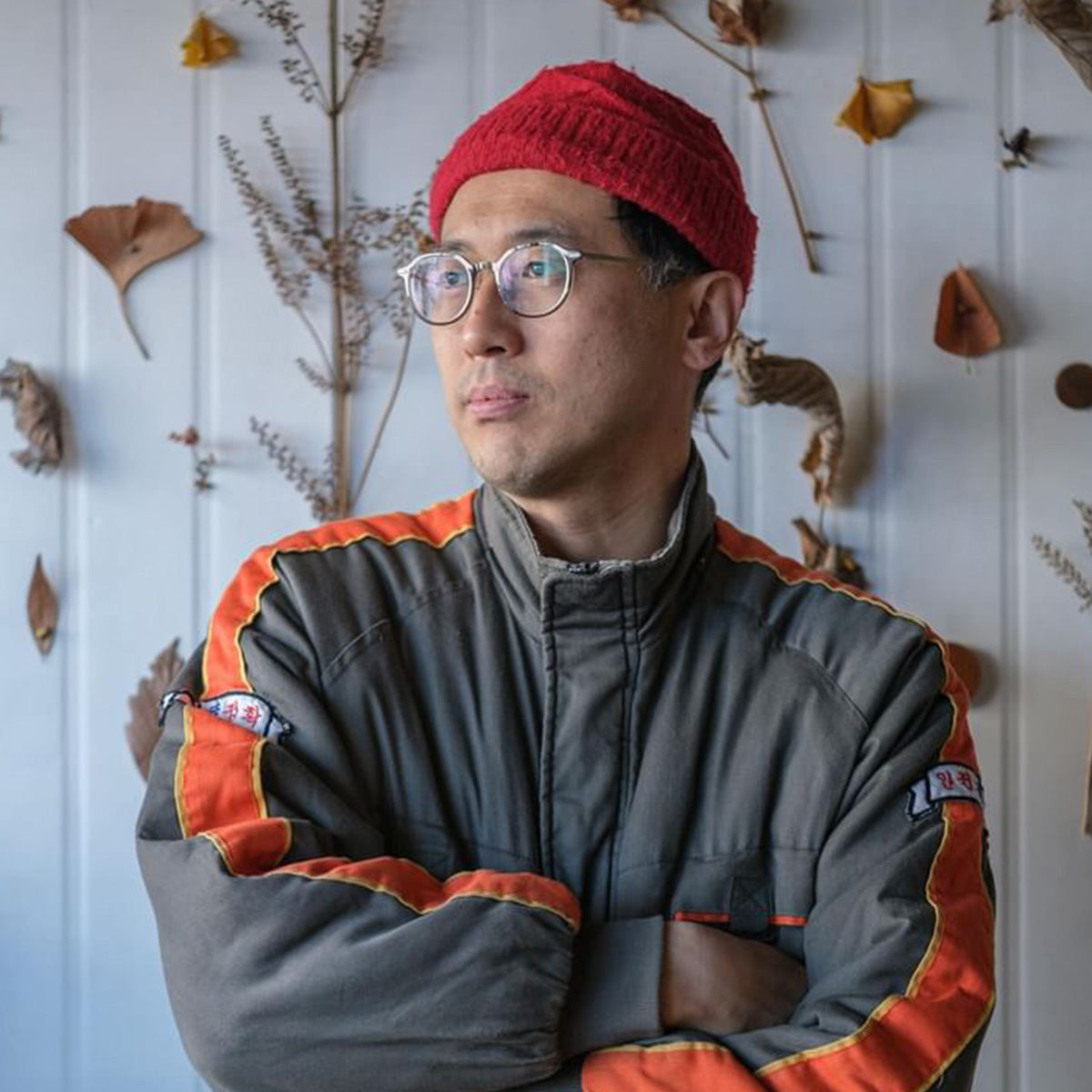 "House of Things" Set: Ramie pouch by Sung-mi Kim and two ginkgo spoons by Sung-woo Choi
