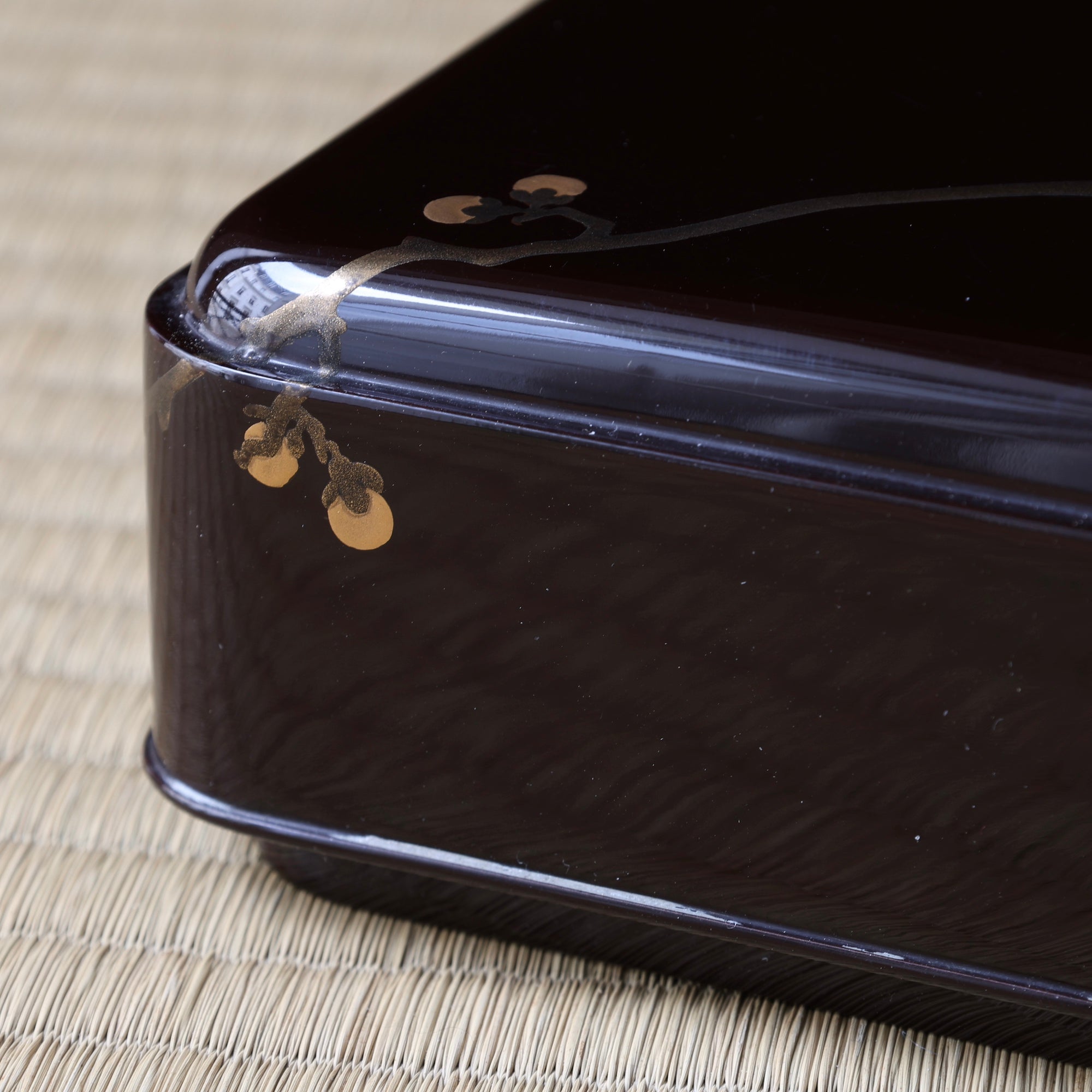 Imperial urushi lacquer, gold and mother-of-pearl suzuribako (Japanese writing box), with ume (plum blossom) decoration