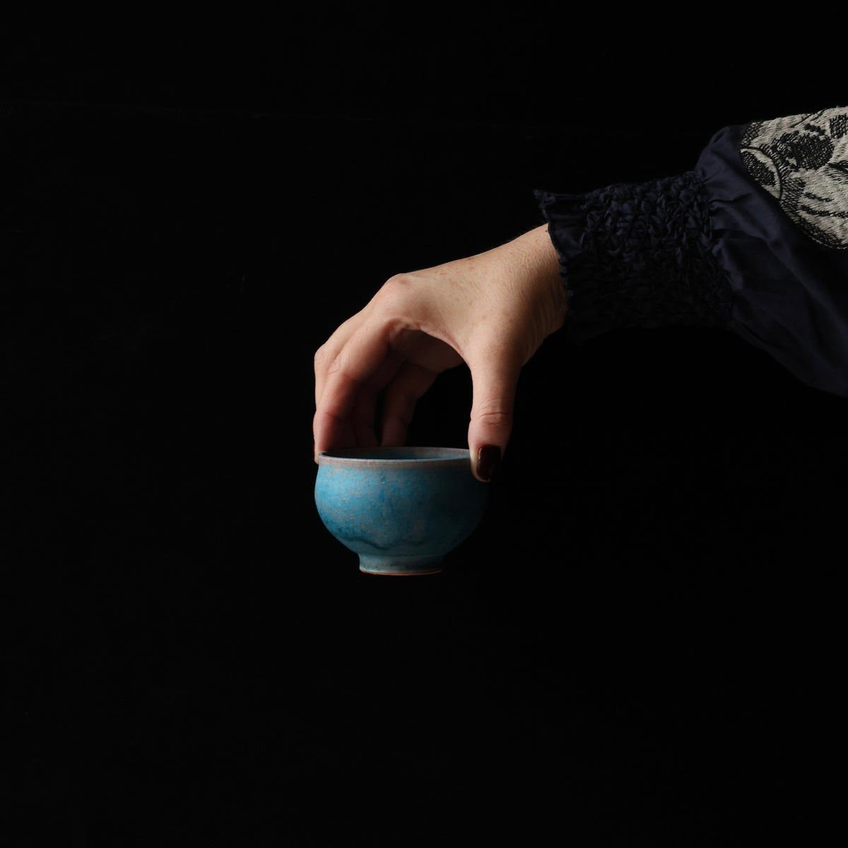 Ceramic and copper glaze cup from the Tokinoha workshop