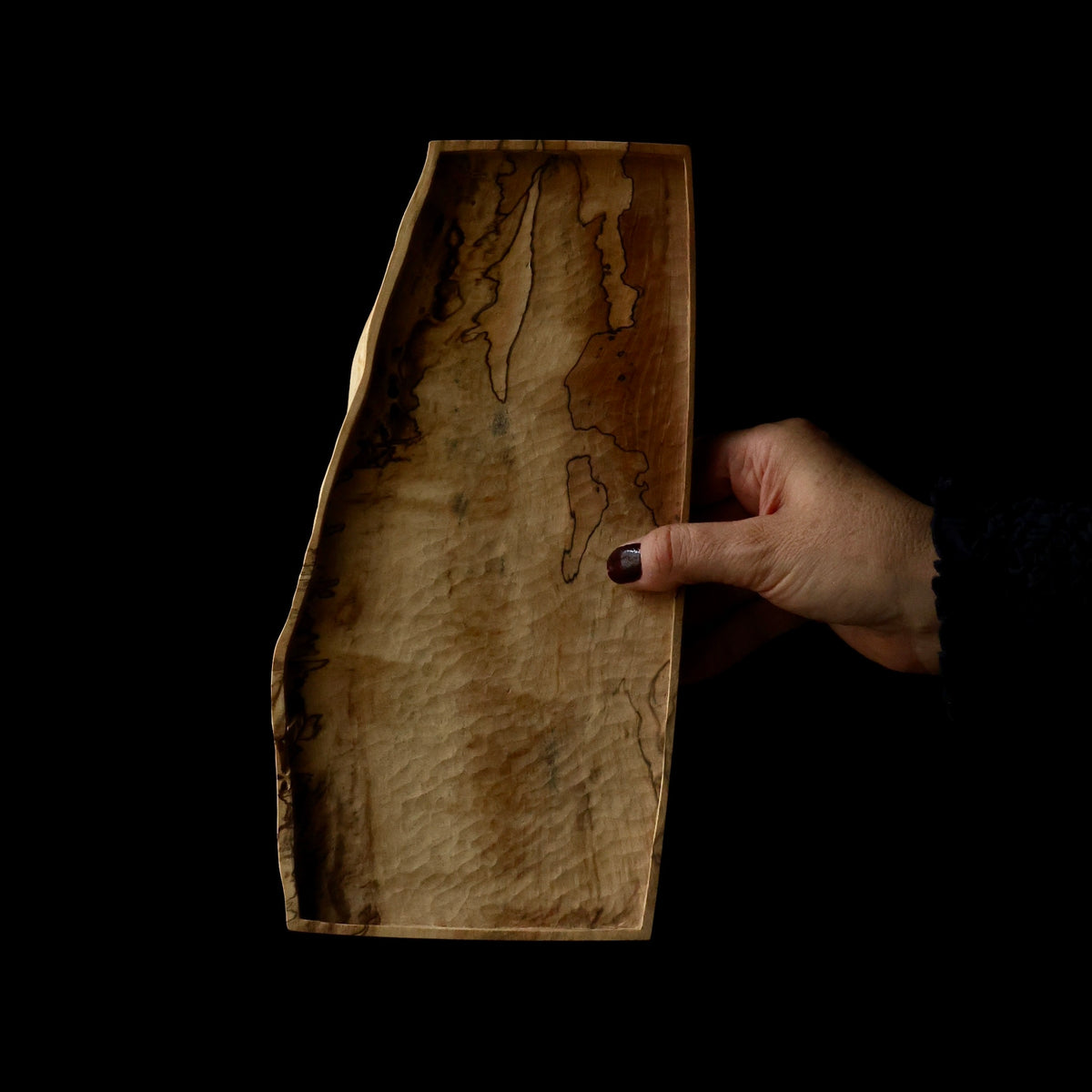 Spalted Japanese chestnut (tochi) tray by Masahito Ikeda