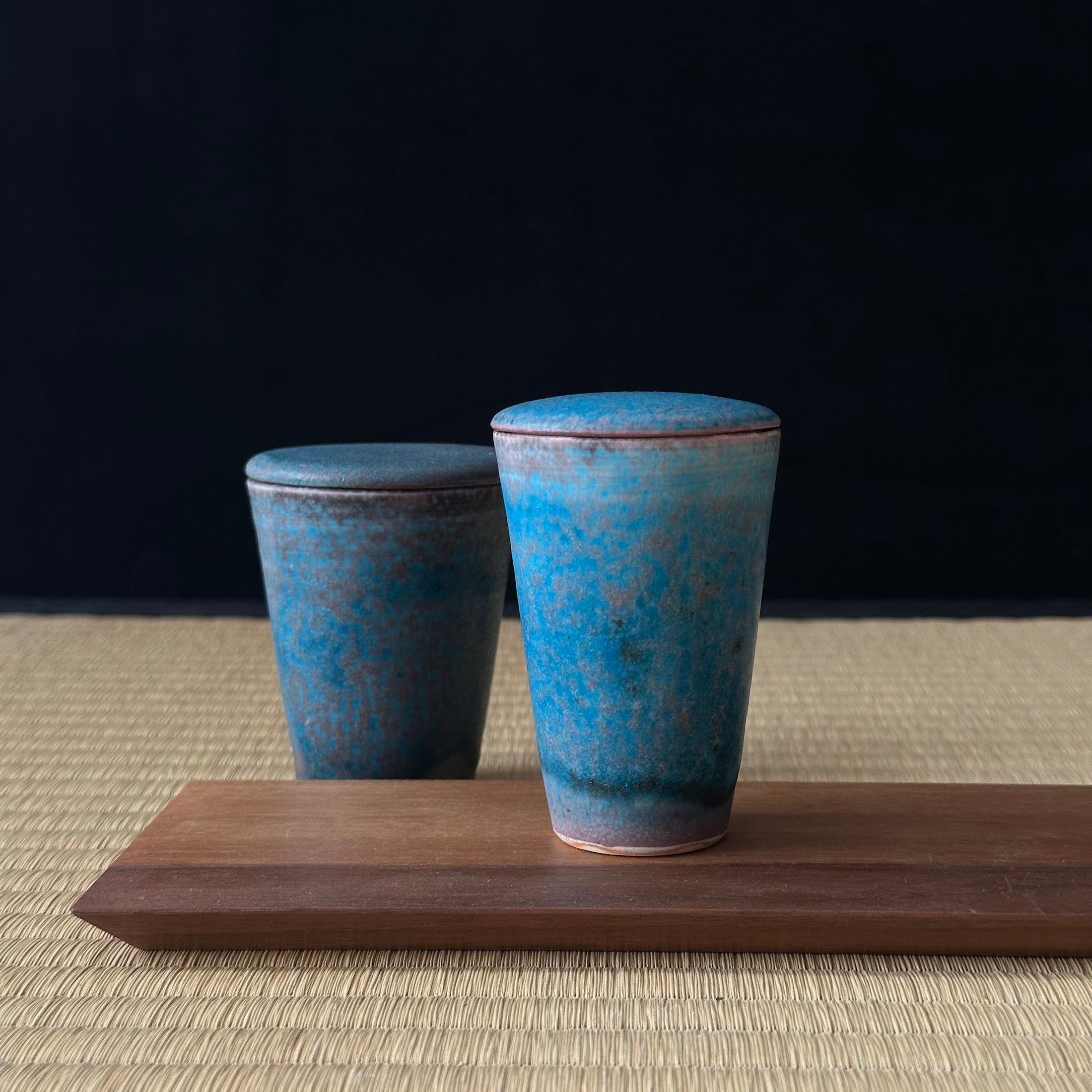 Petit bol chawanmushi en céramique et glaçure cuivre de l'atelier Tokinoha