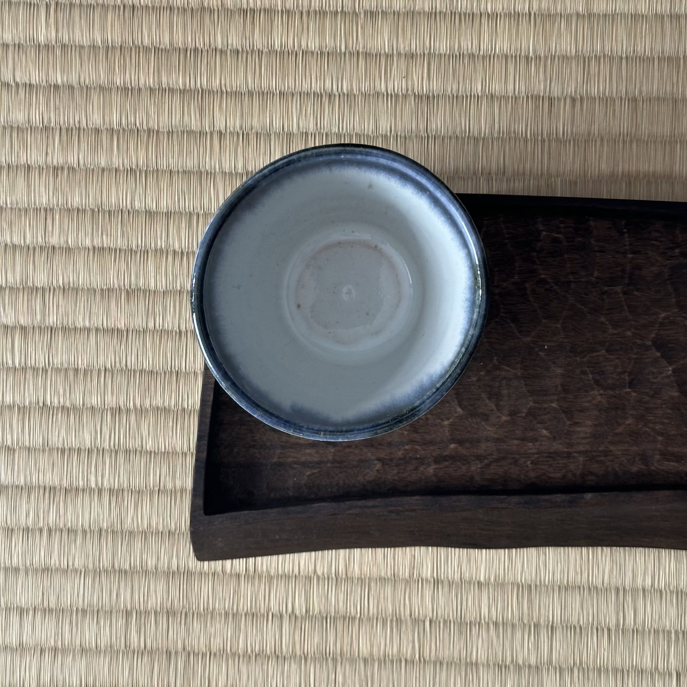 Tasse à thé ou café à glaçure bleue de Ritsuji Takeuchi