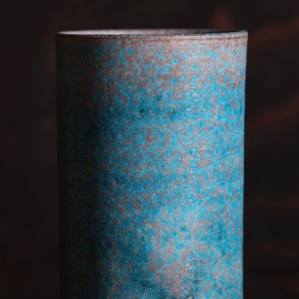 Ceramic cup or vase with copper glaze from the Tokinoha studio