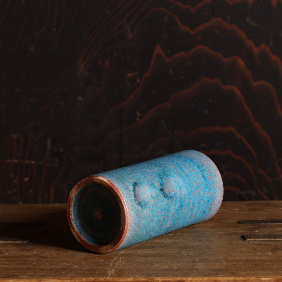 Ceramic cup or vase with copper glaze from the Tokinoha studio