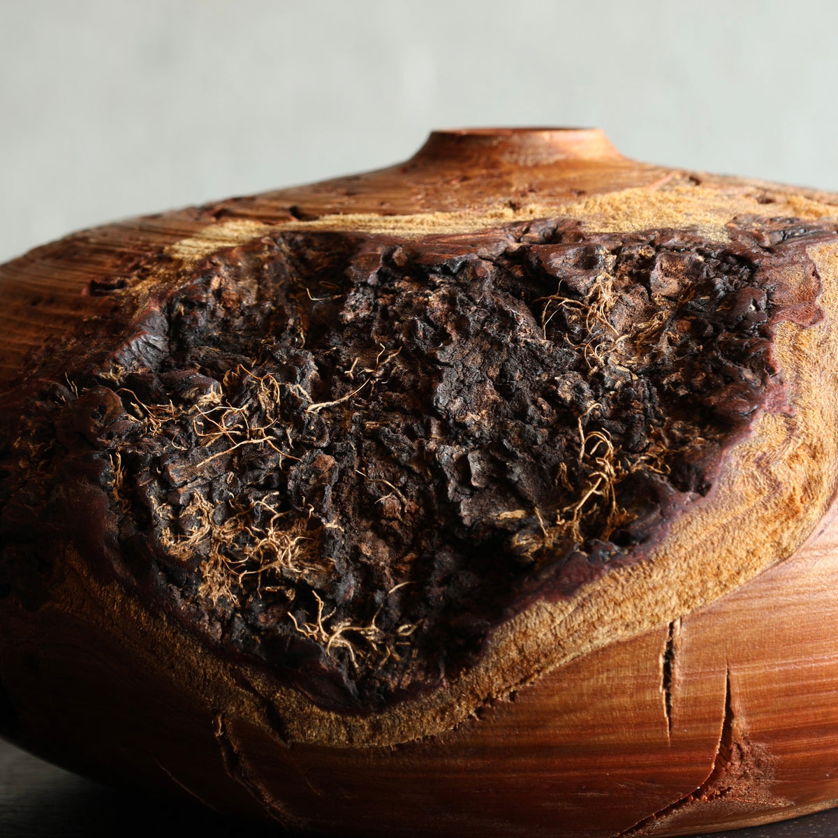 Sakura (Japanese cherry wood) sculptural vase by Masahito Ikeda