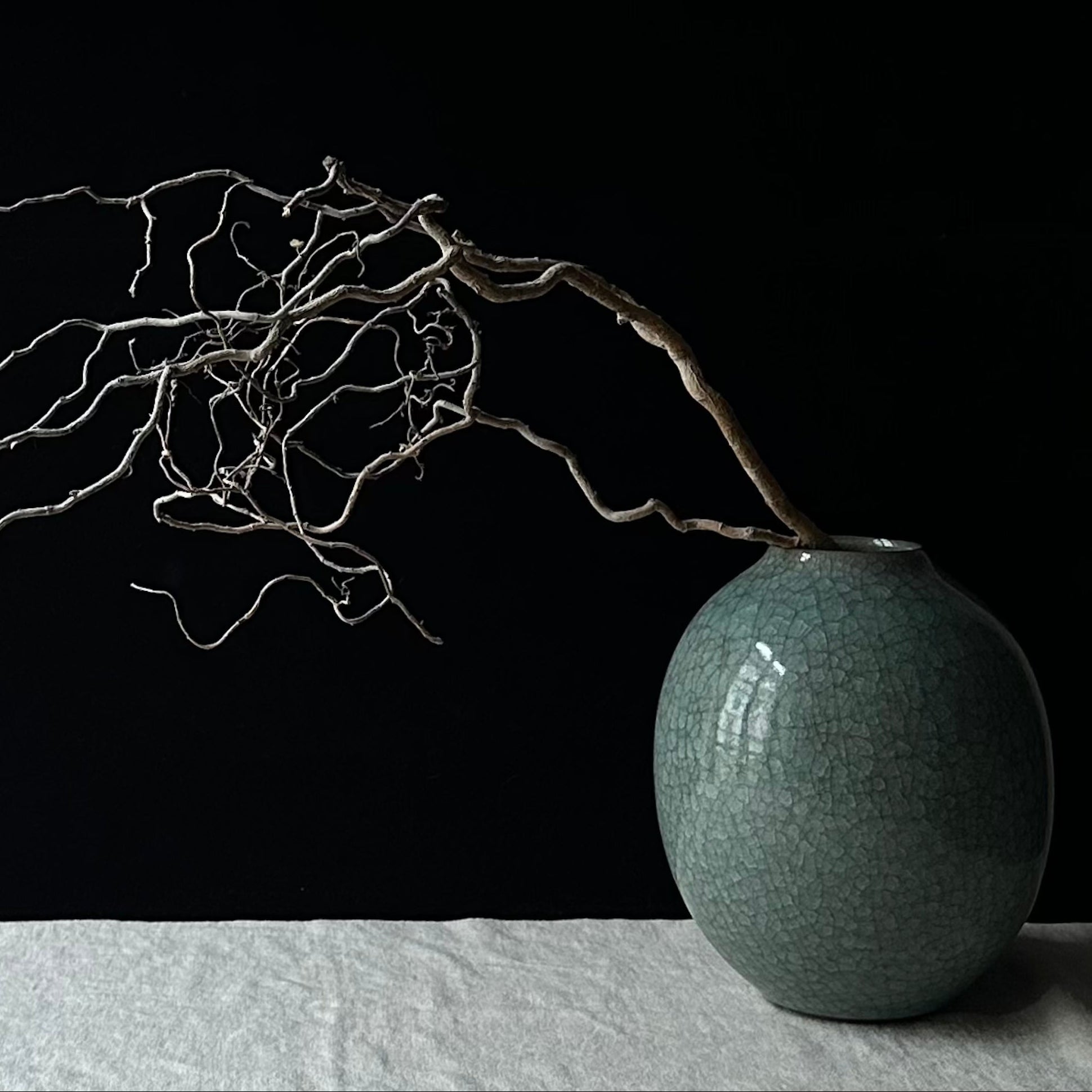 Large seiji (celadon) ceramic vase by Toshio Furukawa