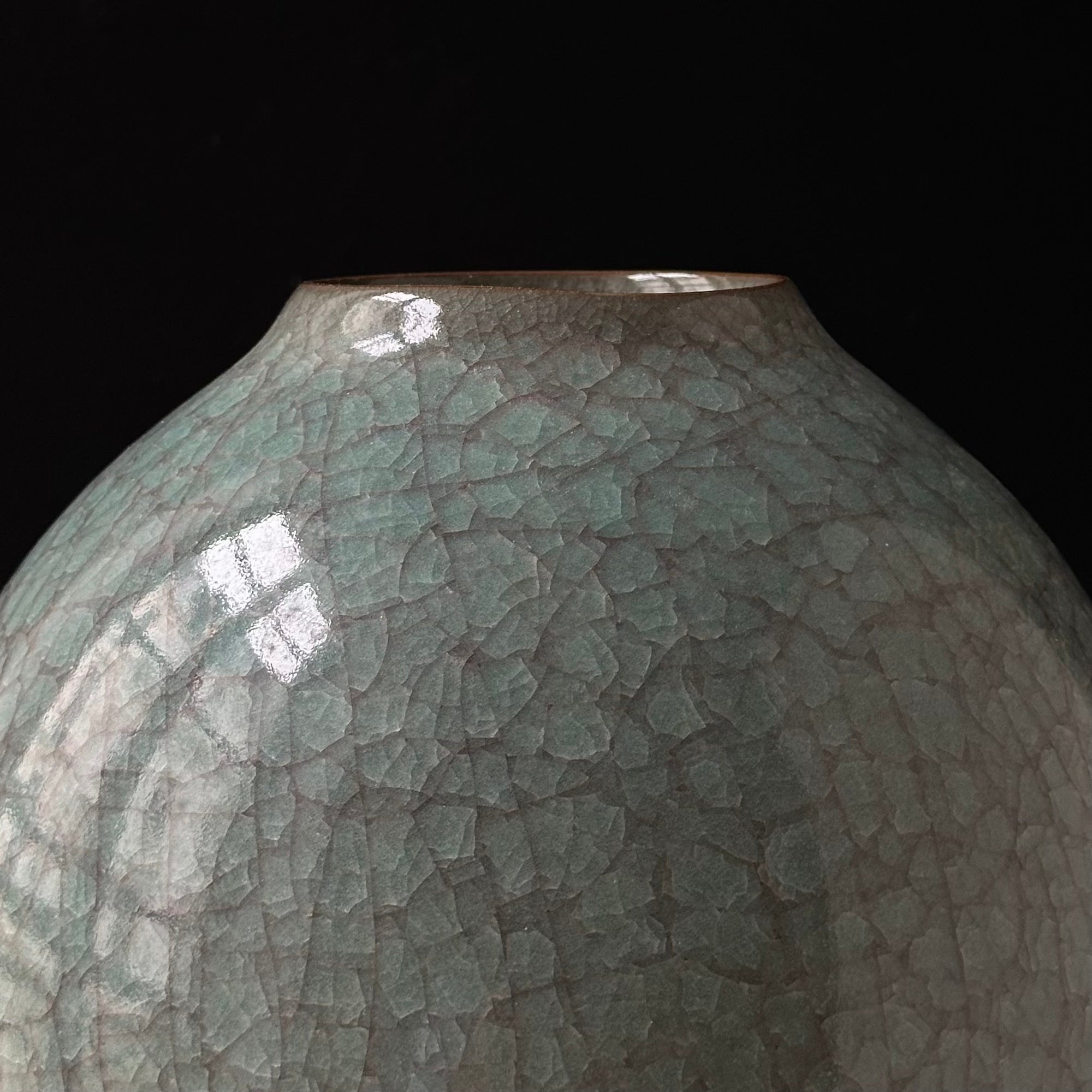 Large seiji (celadon) ceramic vase by Toshio Furukawa