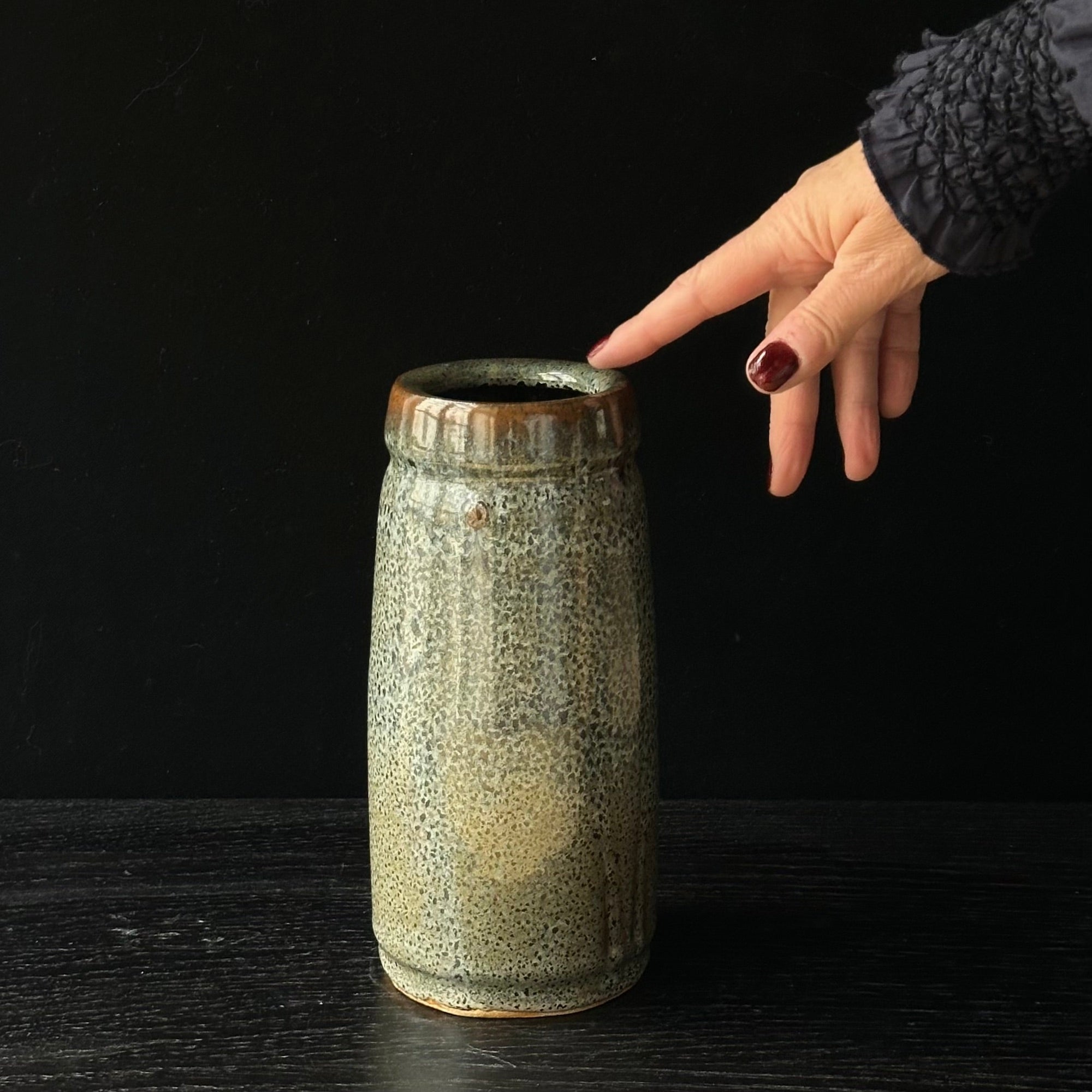 Vase en céramique glaçure tenmoku de Moriyasu Kimura