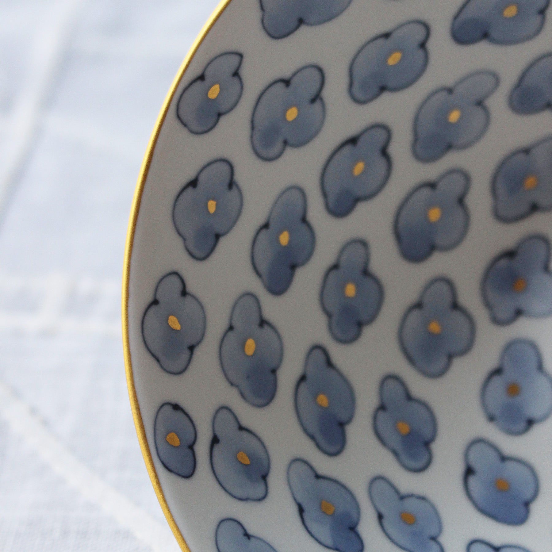 White Porcelain and Blue Peonies Bowl by Park Sun-Young