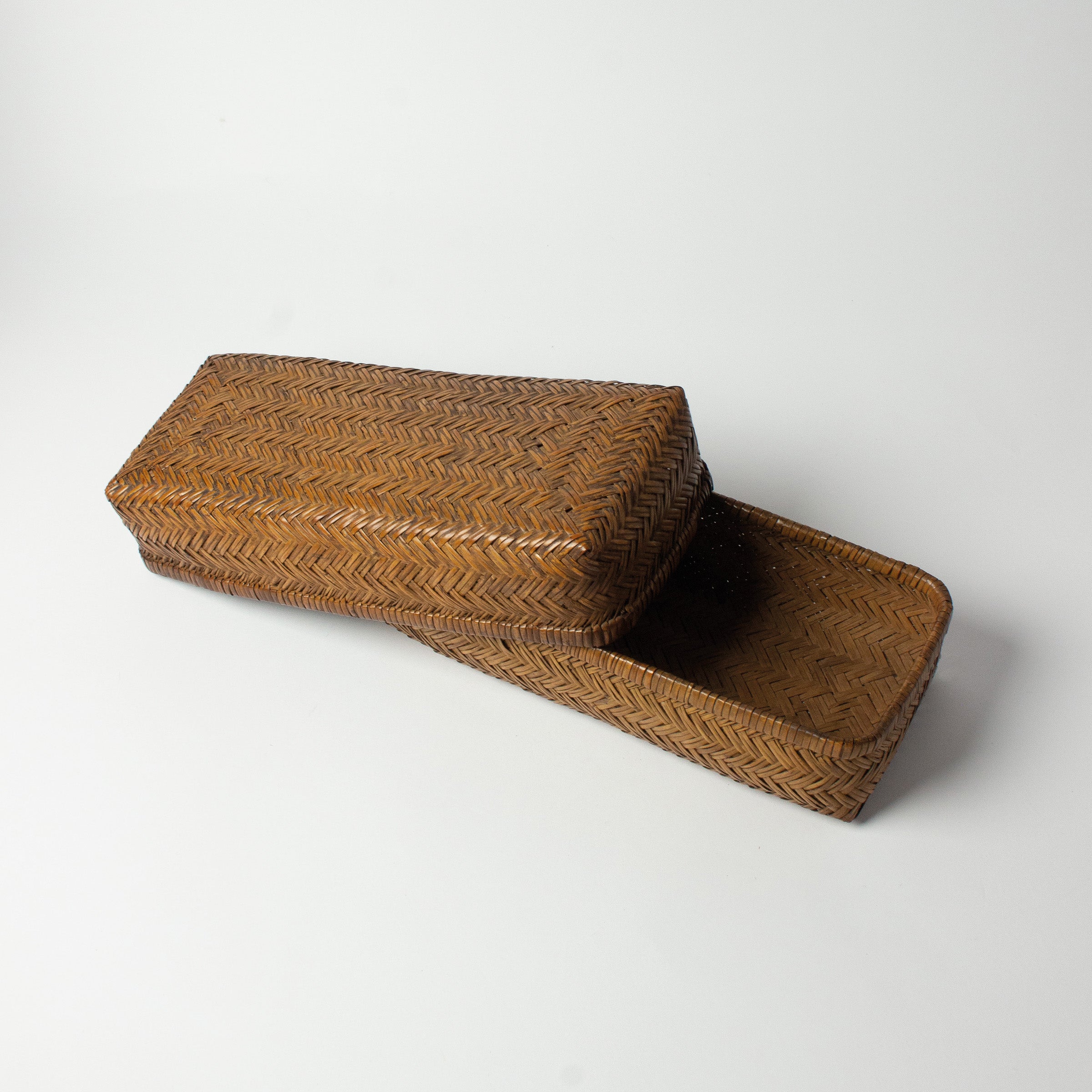 Set of three antique Japanese bamboo boxes 