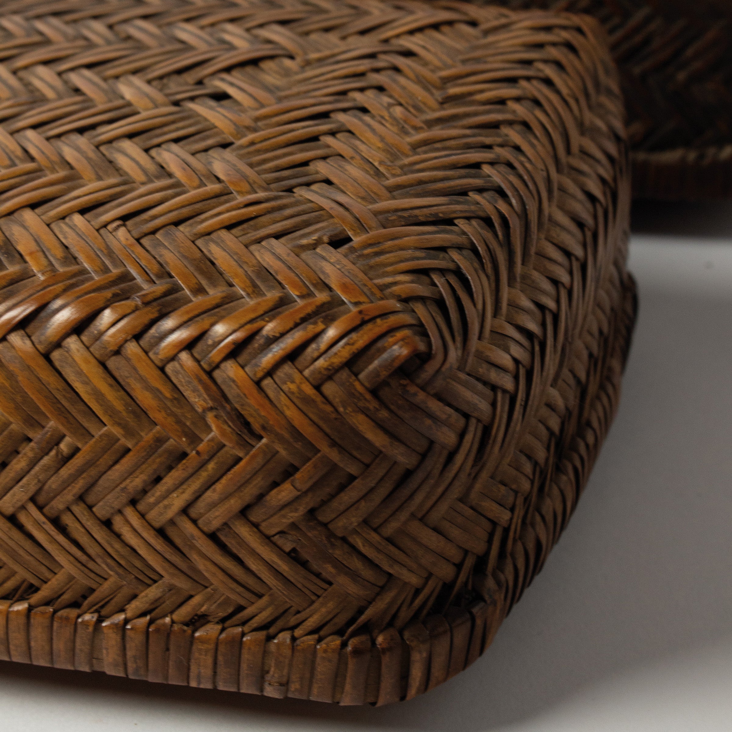 Set of three antique Japanese bamboo boxes 