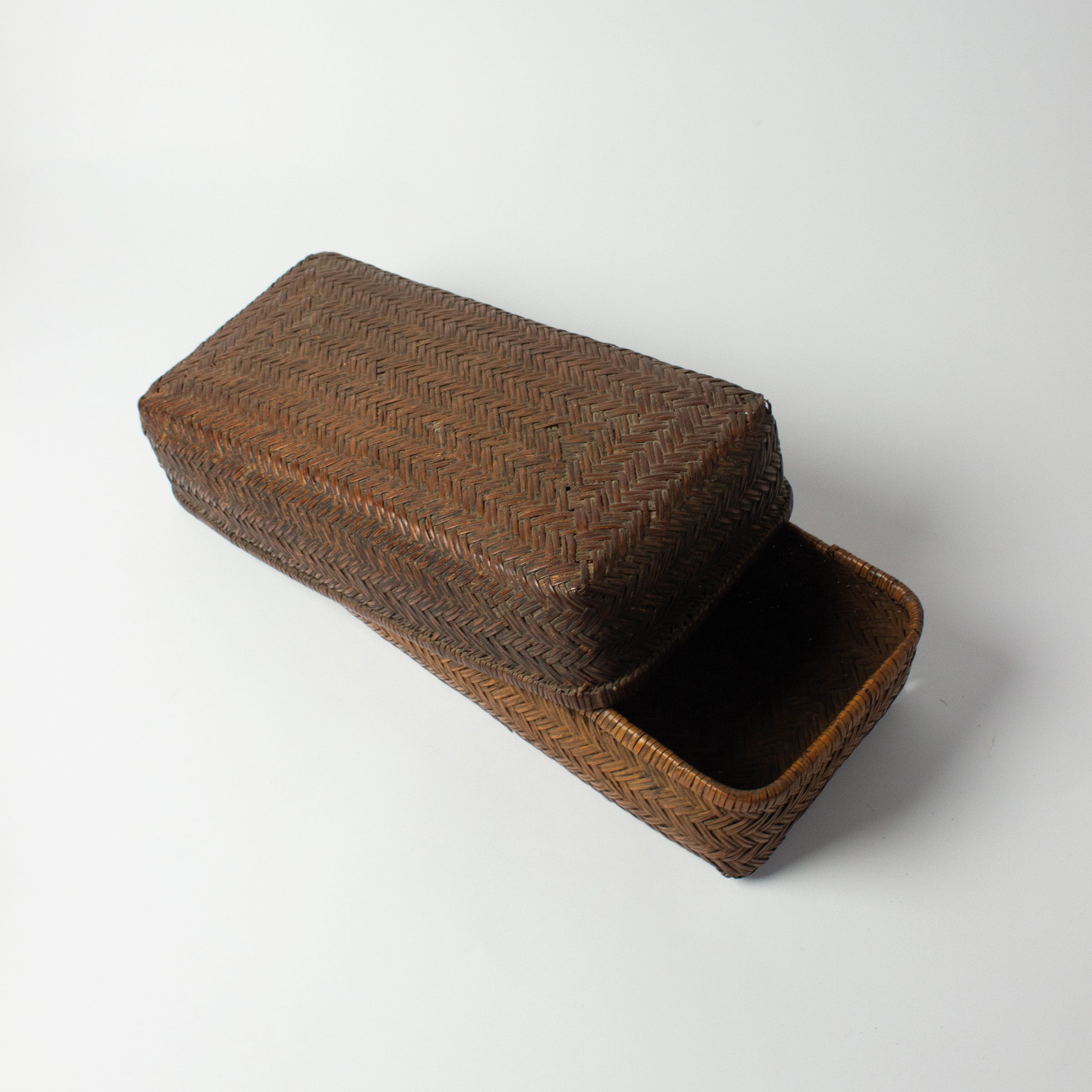 Set of three antique Japanese bamboo boxes 