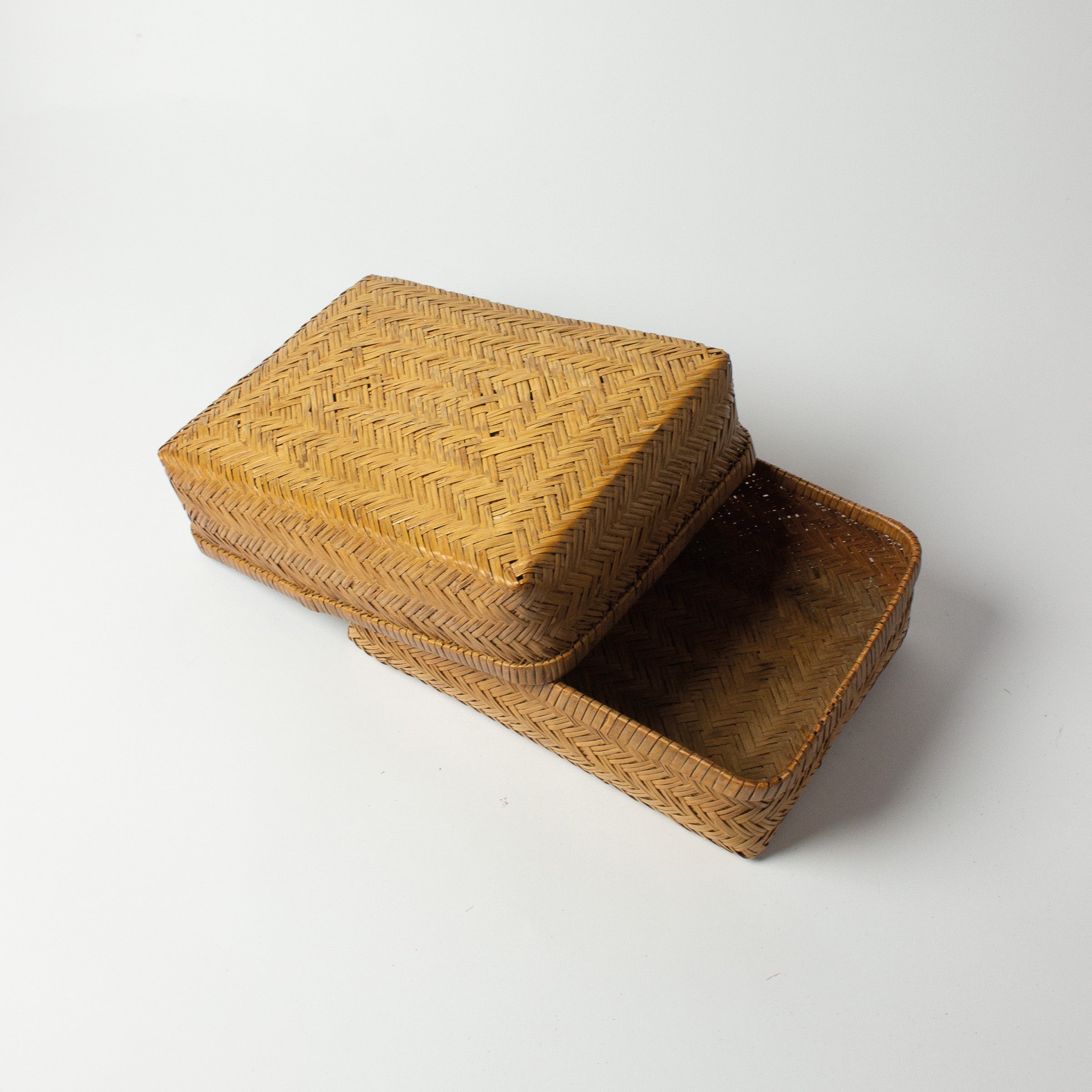 Set of three antique Japanese bamboo boxes 