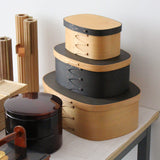 Japanese two-coloured shaker boxes in cherry wood