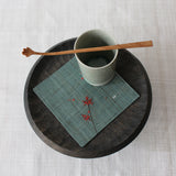 SMALL TALL JAPANESE PLATE (OR TRAY) IN CHESTNUT WOOD