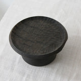 SMALL TALL JAPANESE PLATE (OR TRAY) IN CHESTNUT WOOD