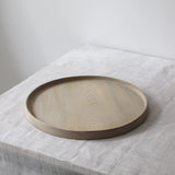 ROUND JAPANESE TRAY IN BLOND CHESTNUT WOOD