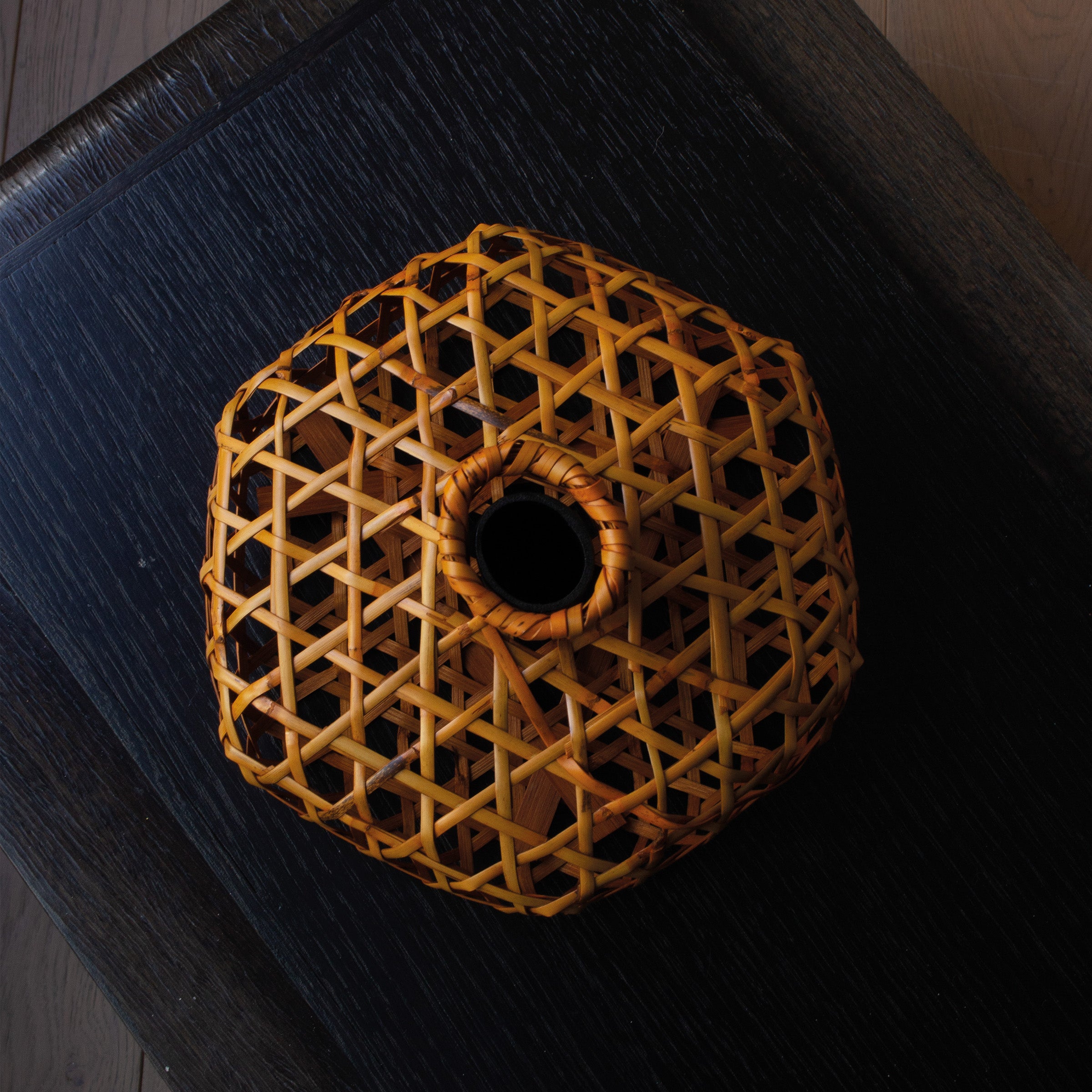 Kikkō woven bamboo vase by Keizō Yagisawa