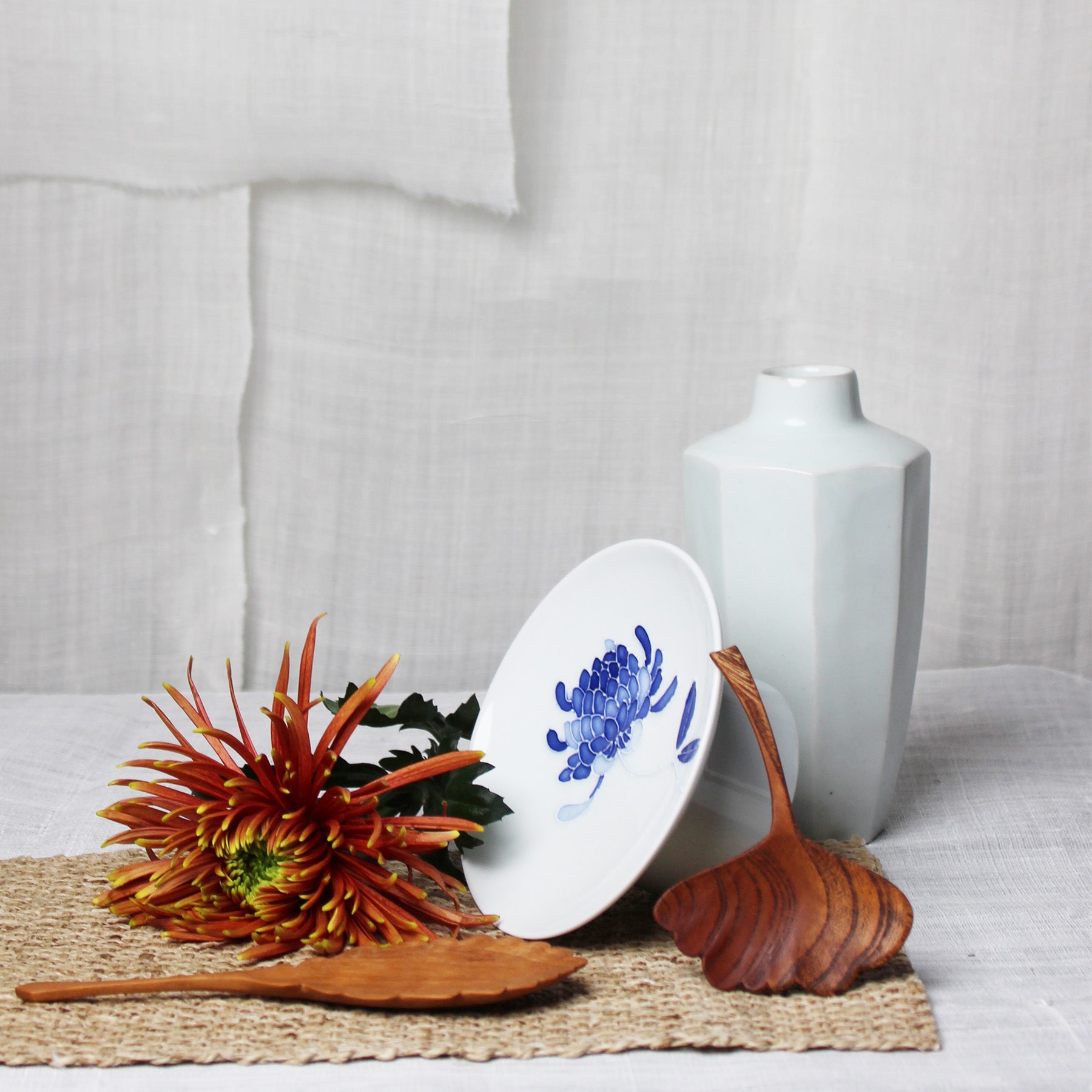 Korean ginkgo-leaf-shaped spoon by Sung Woo Choi