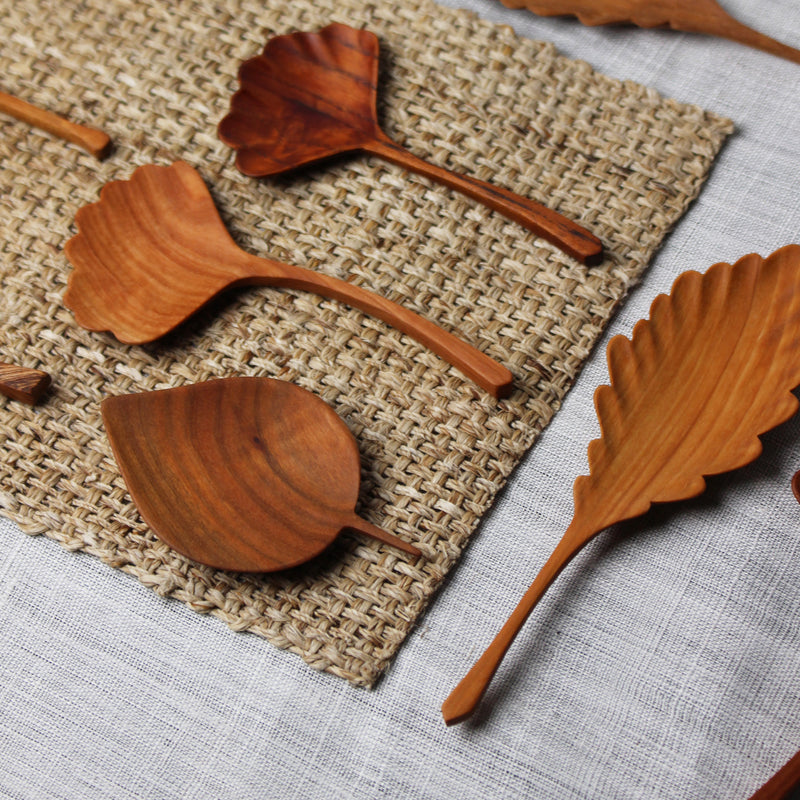 Korean ginkgo-leaf-shaped spoon by Sung Woo Choi