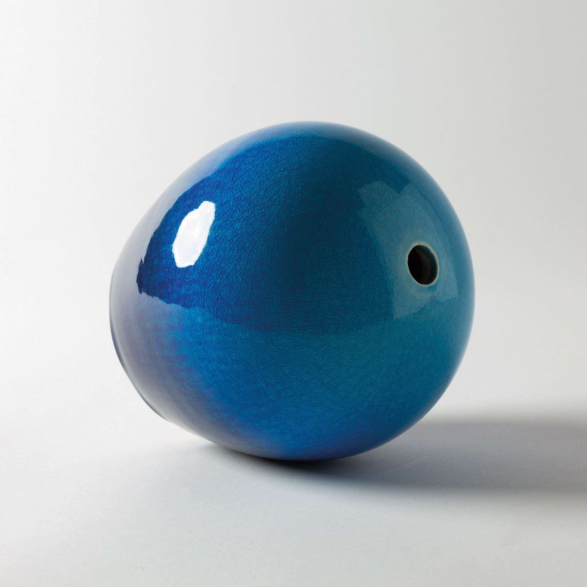 Vase rond glaçure bleue de Yoshiro Kimura