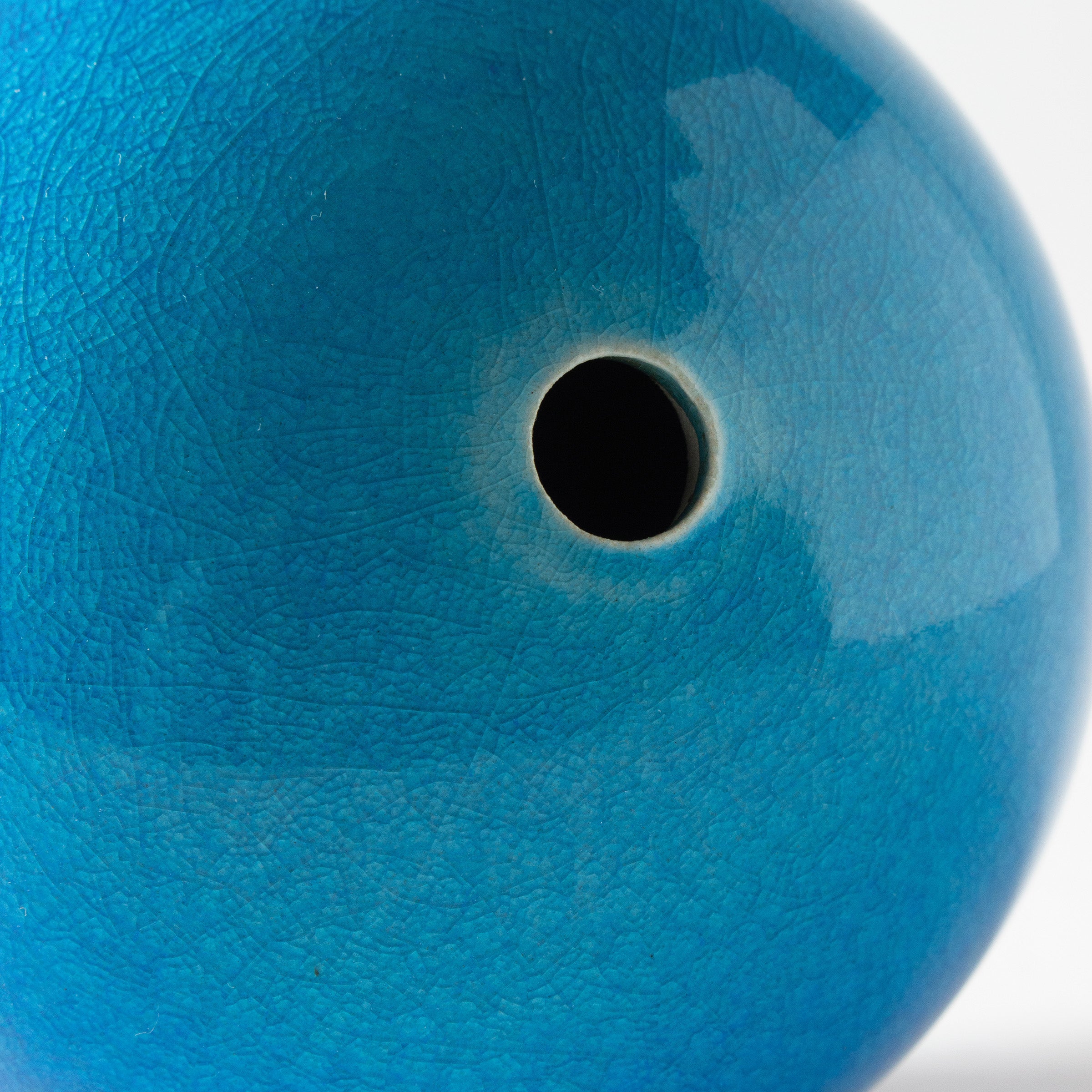 Oval blue glaze vase by Yoshiro Kimura