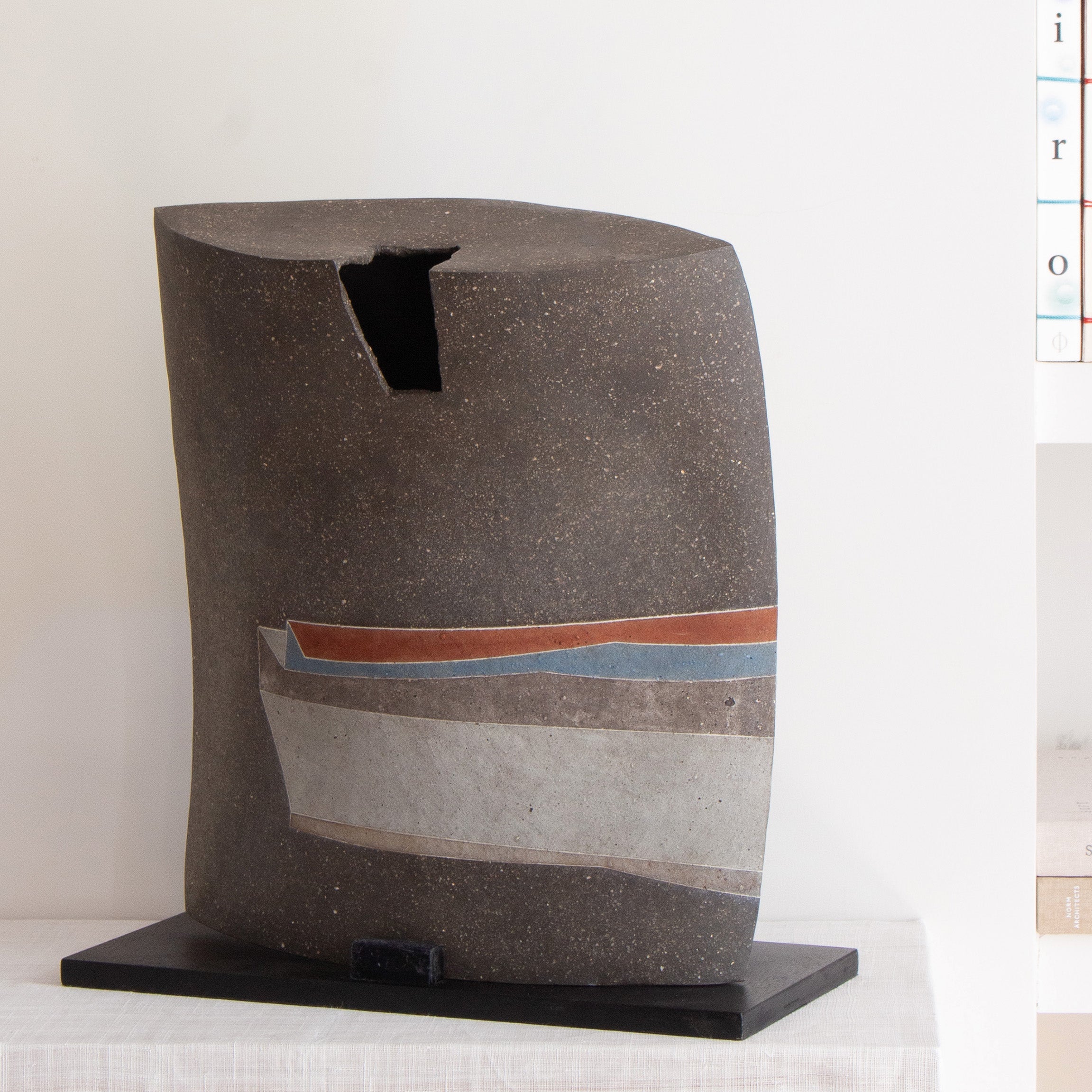 Large wabi sabi vase-sculpture by Kazuhiko Sato