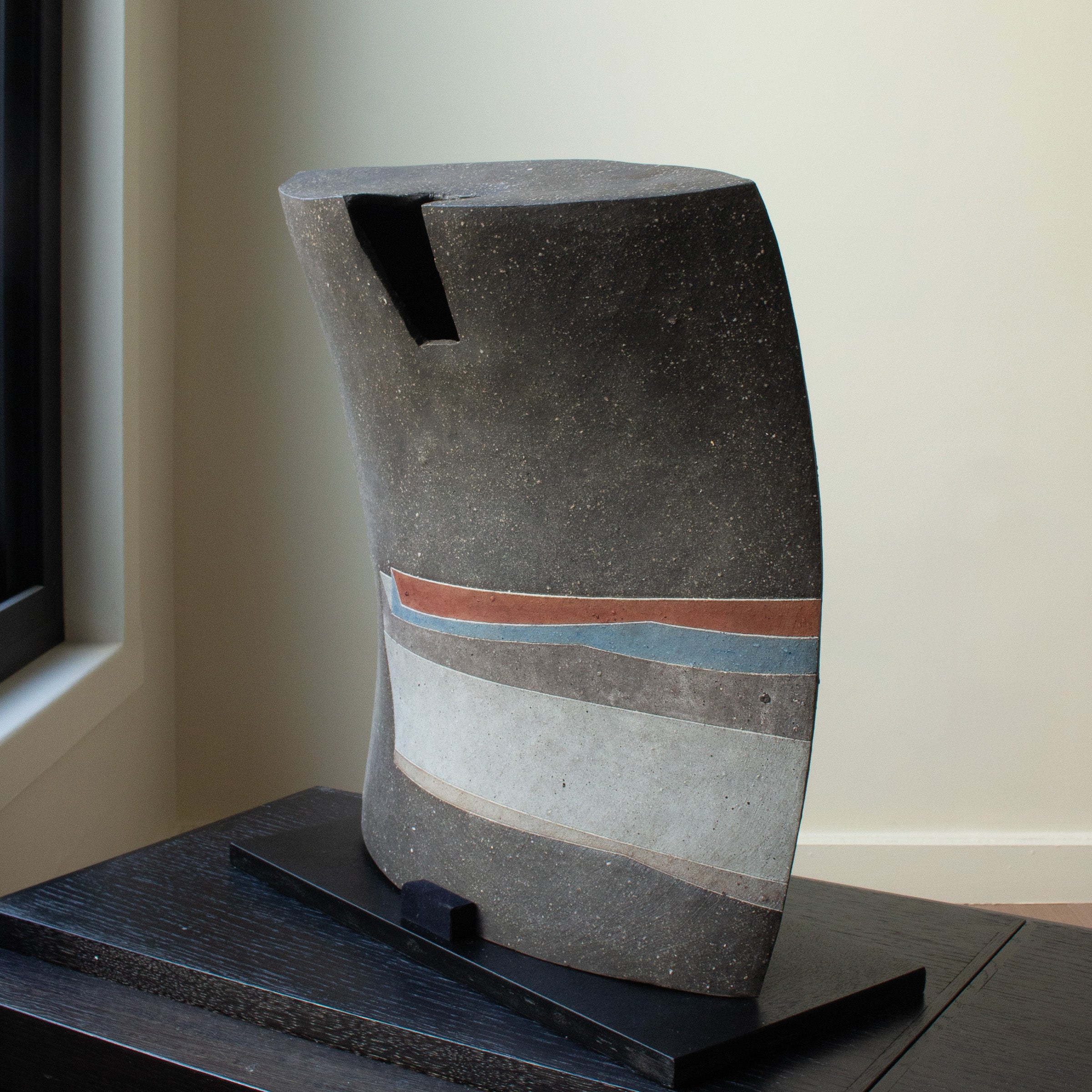 Grand vase-sculpture wabi sabi de Kazuhiko Sato