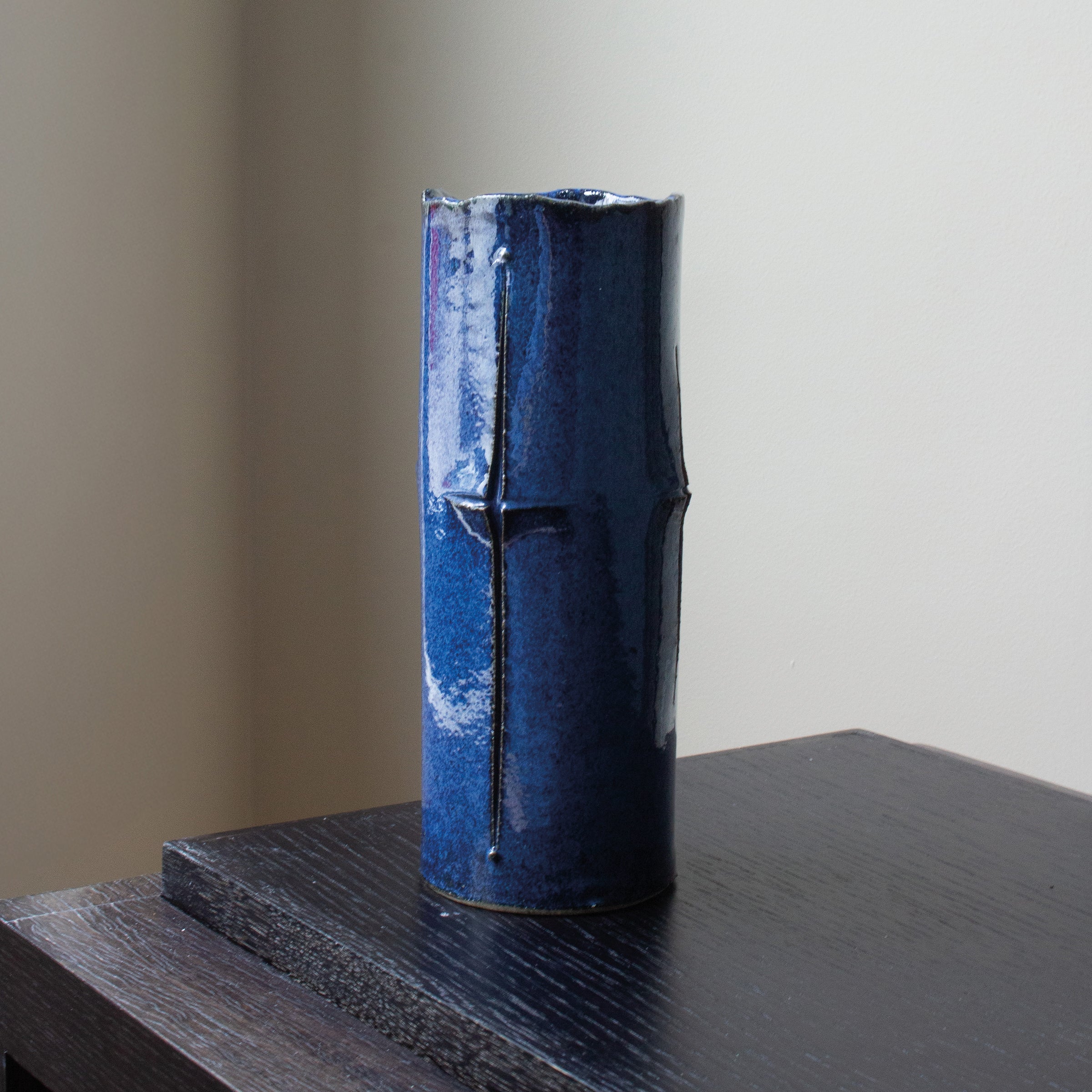 Namako-yū enamel ceramic vase by Junkichi Kumakura 