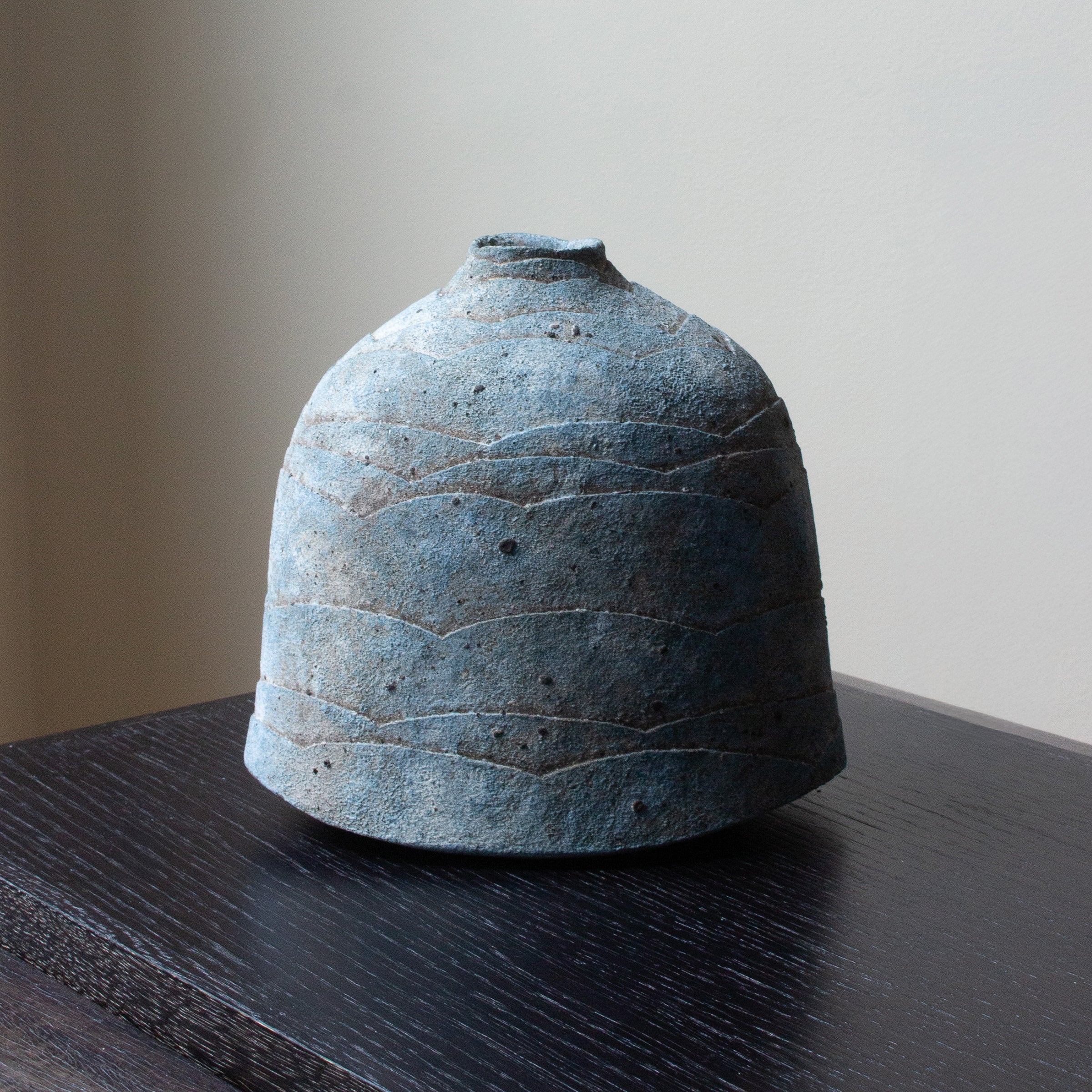 Ruri-yū vase (lapis lazuli glaze) by Kazuhiko Sato