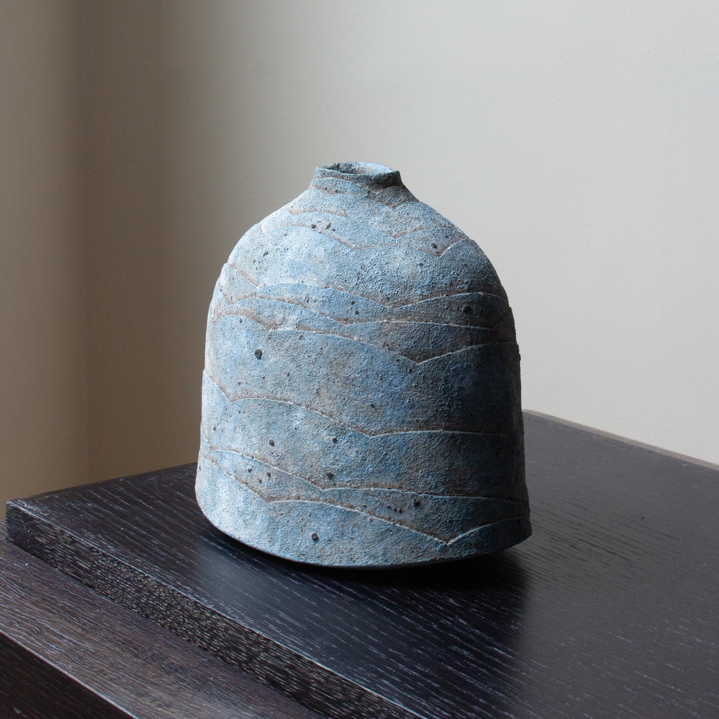 Ruri-yū vase (lapis lazuli glaze) by Kazuhiko Sato