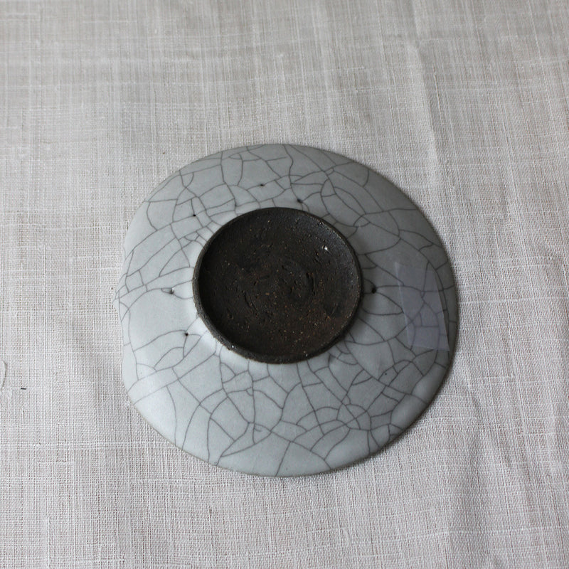 Katakuchi grey Japanese ceramic plate