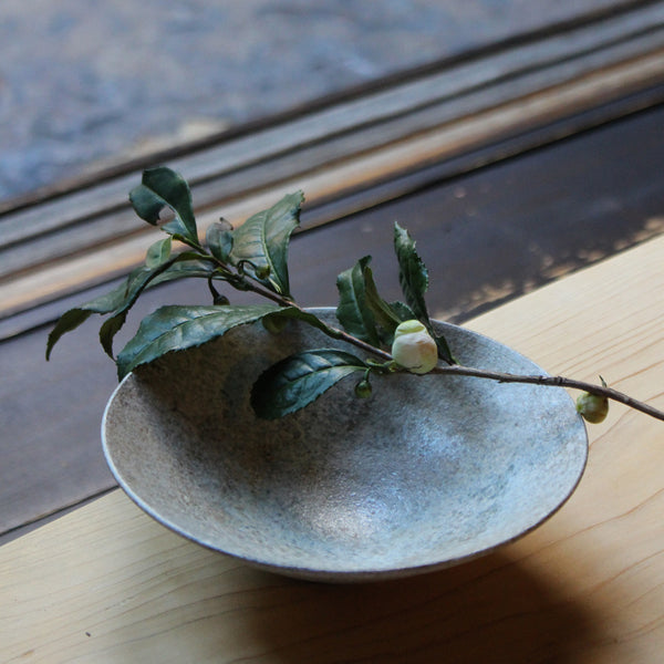 Grey-beige Japanese ceramic bowl