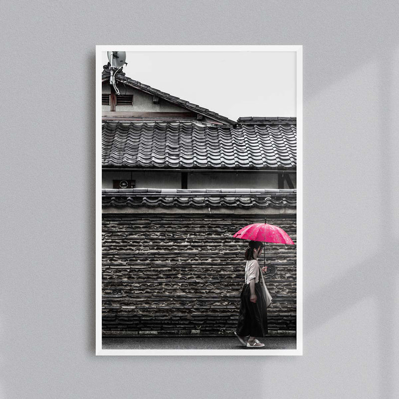 Jour de Pluie à Kyoto : PHOTOGRAPHIE D'ART SIGNÉE, NUMÉROTÉE ET ENCADRÉE