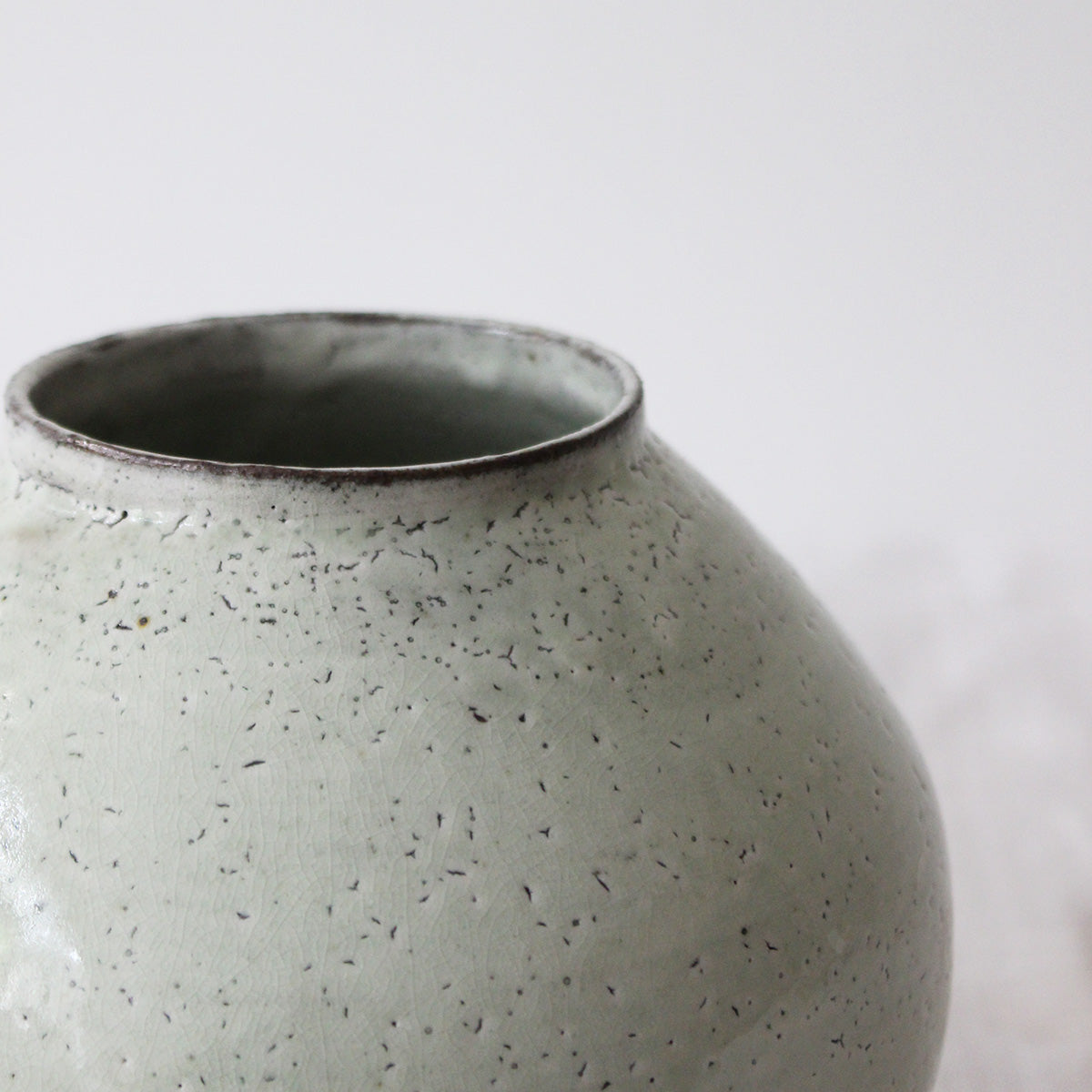 Korean Buncheong ceramic Moon Jar vase
