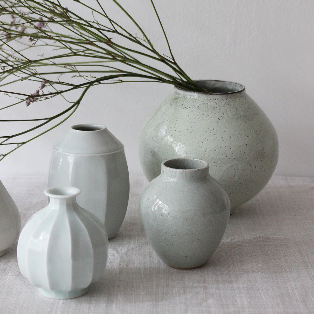Korean Buncheong ceramic Moon Jar vase