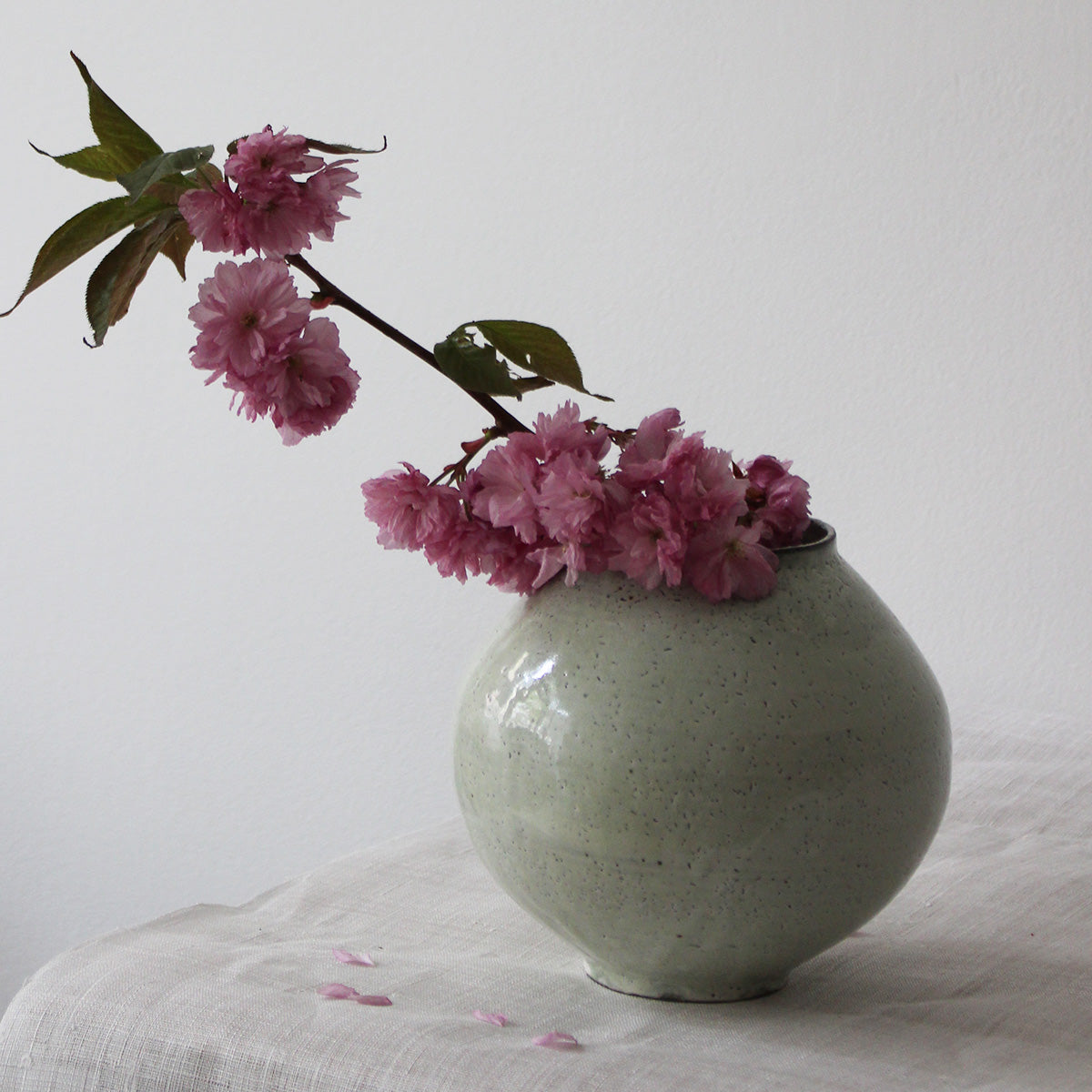 Korean Buncheong ceramic Moon Jar vase