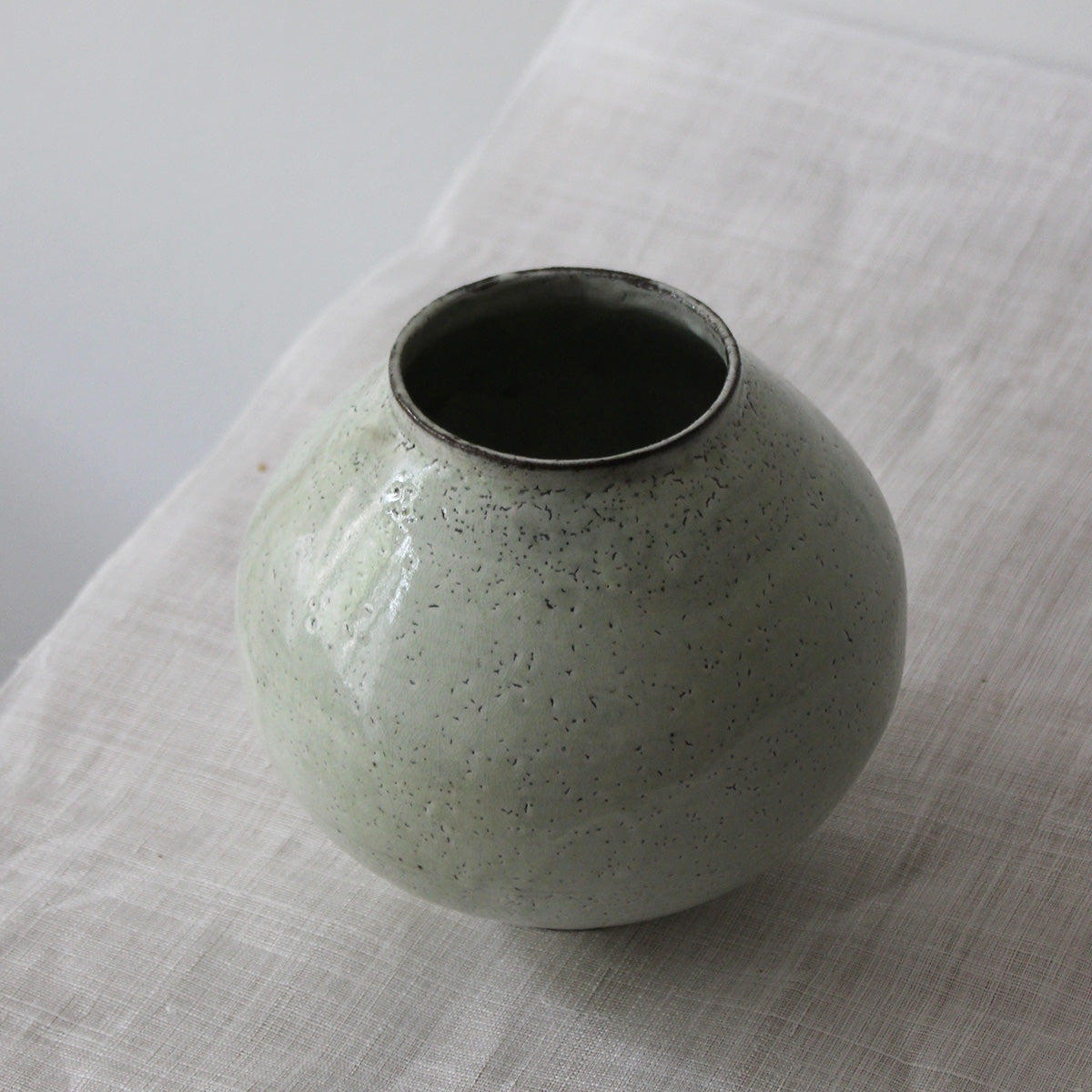 Korean Buncheong ceramic Moon Jar vase