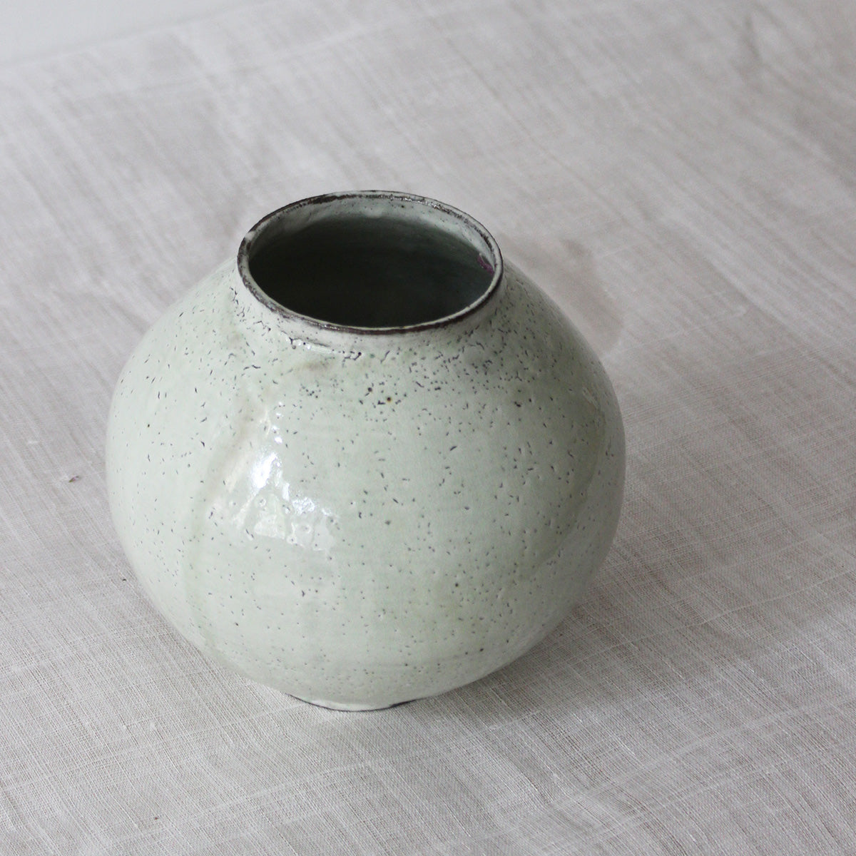 Korean Buncheong ceramic Moon Jar vase