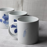 White Porcelain and Blue chrysanthemum Mug by Jeon Sang Woo