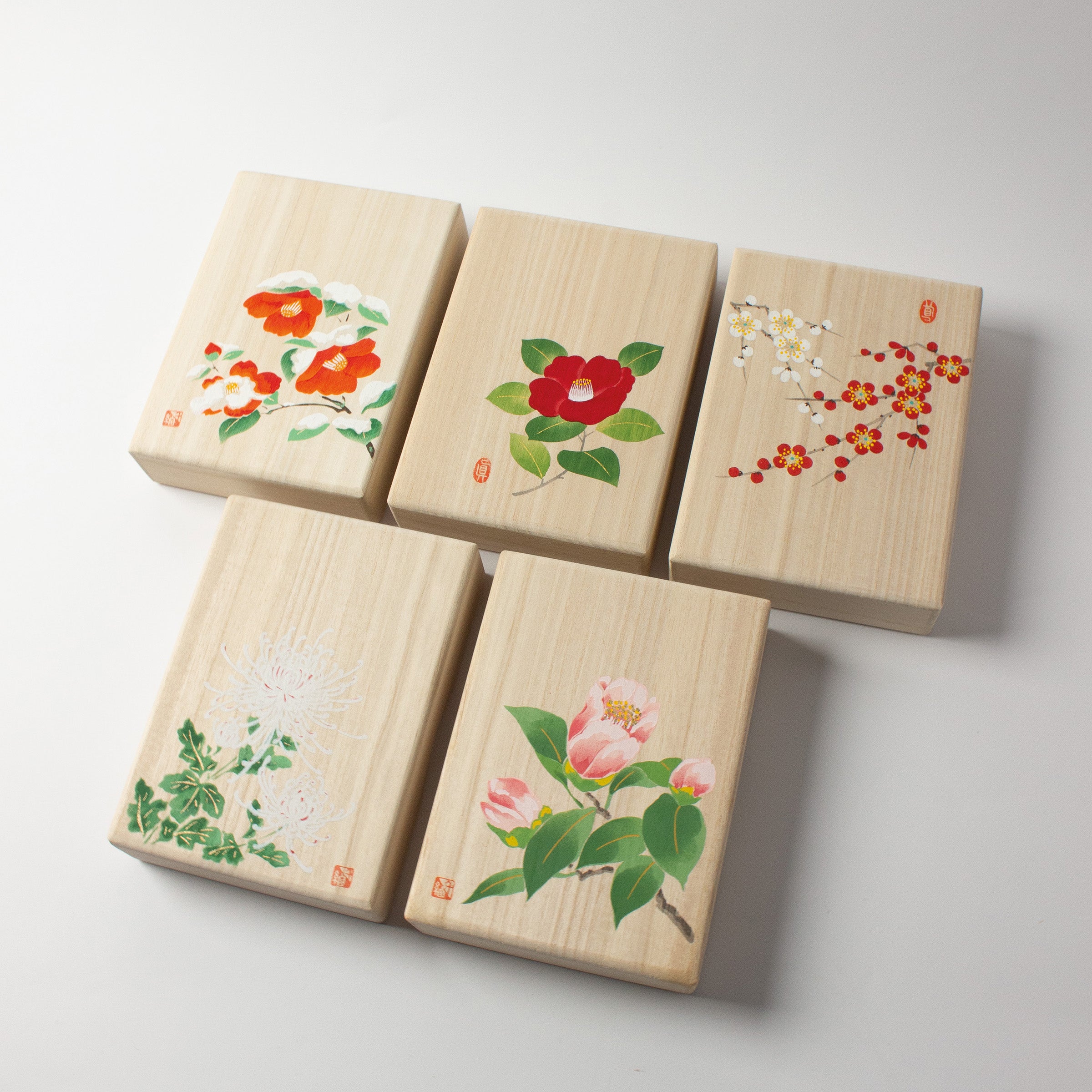 Japanese Incense Gift Set, with hand-painted paulownia wood box