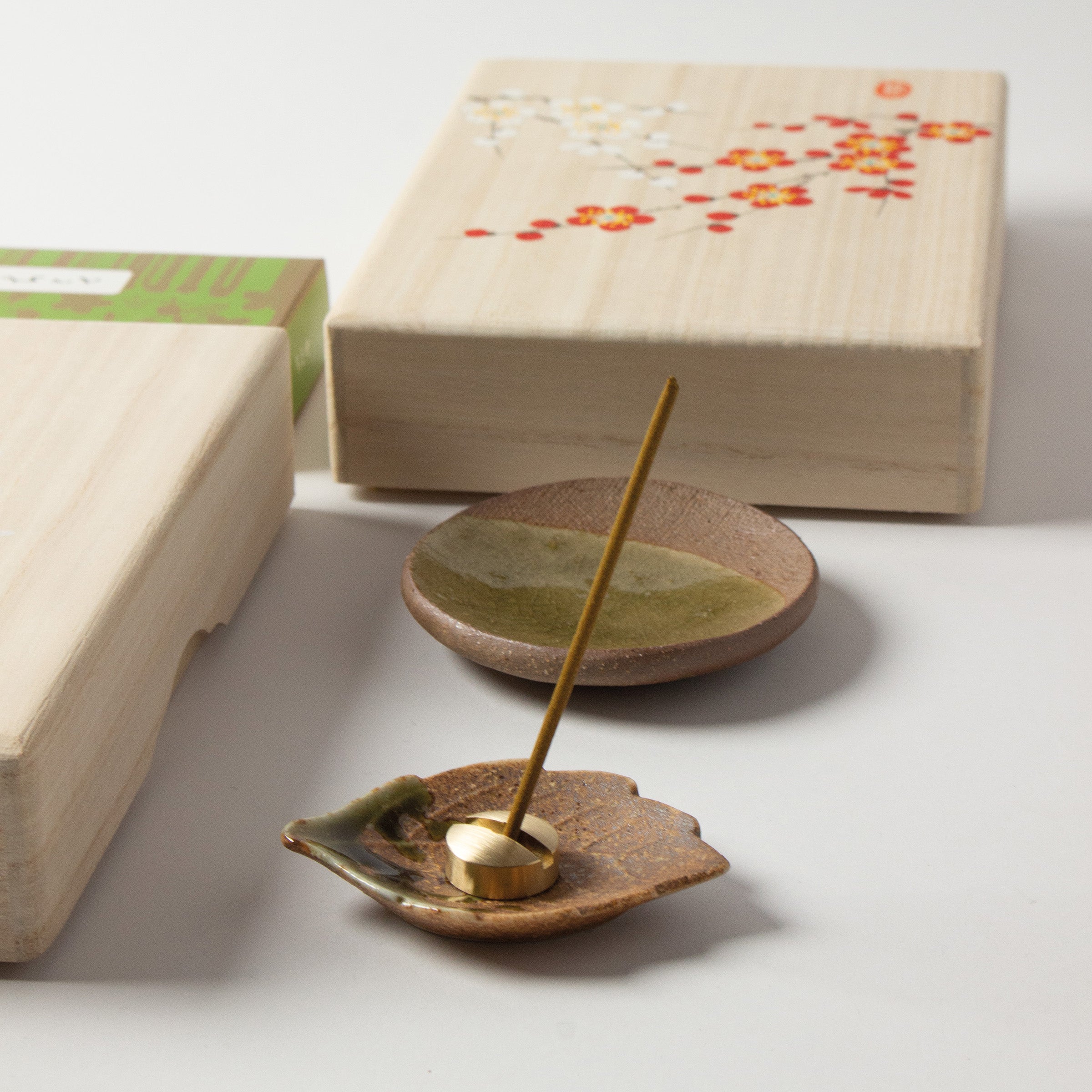 Japanese Incense Gift Set, with hand-painted paulownia wood box