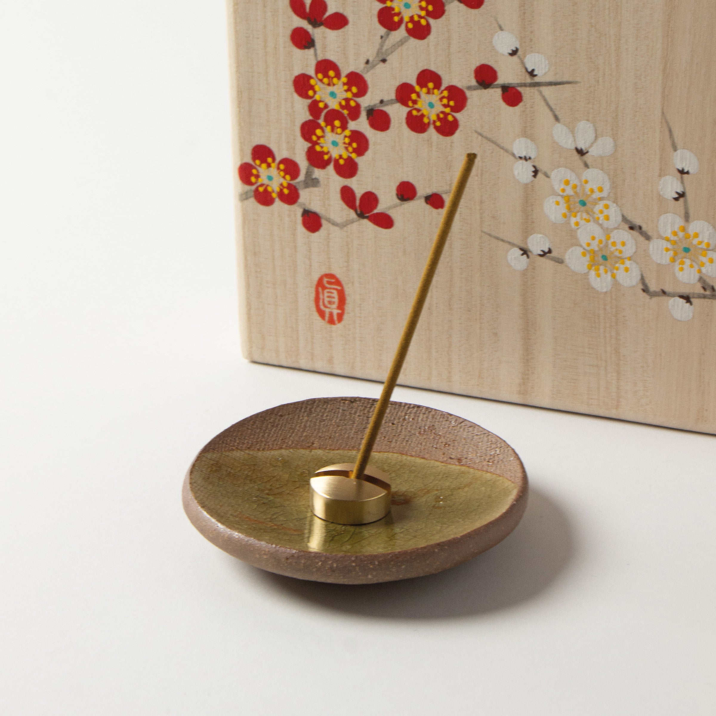 Japanese Incense Gift Set, with hand-painted paulownia wood box