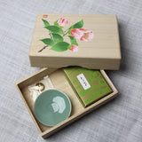 Coffret Encens Japonais, avec boîte en bois de paulownia peinte à la main
