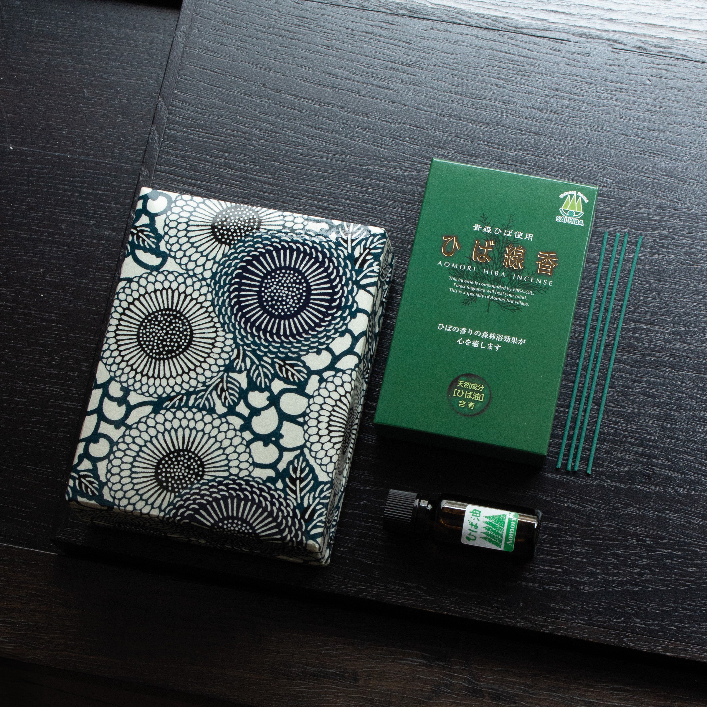 Aomori Hiba Wood Incense and Essential Oil Box
