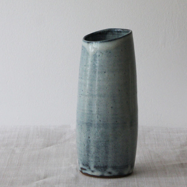 Large Japanese Shodai-yaki Ceramics Blue Vase 